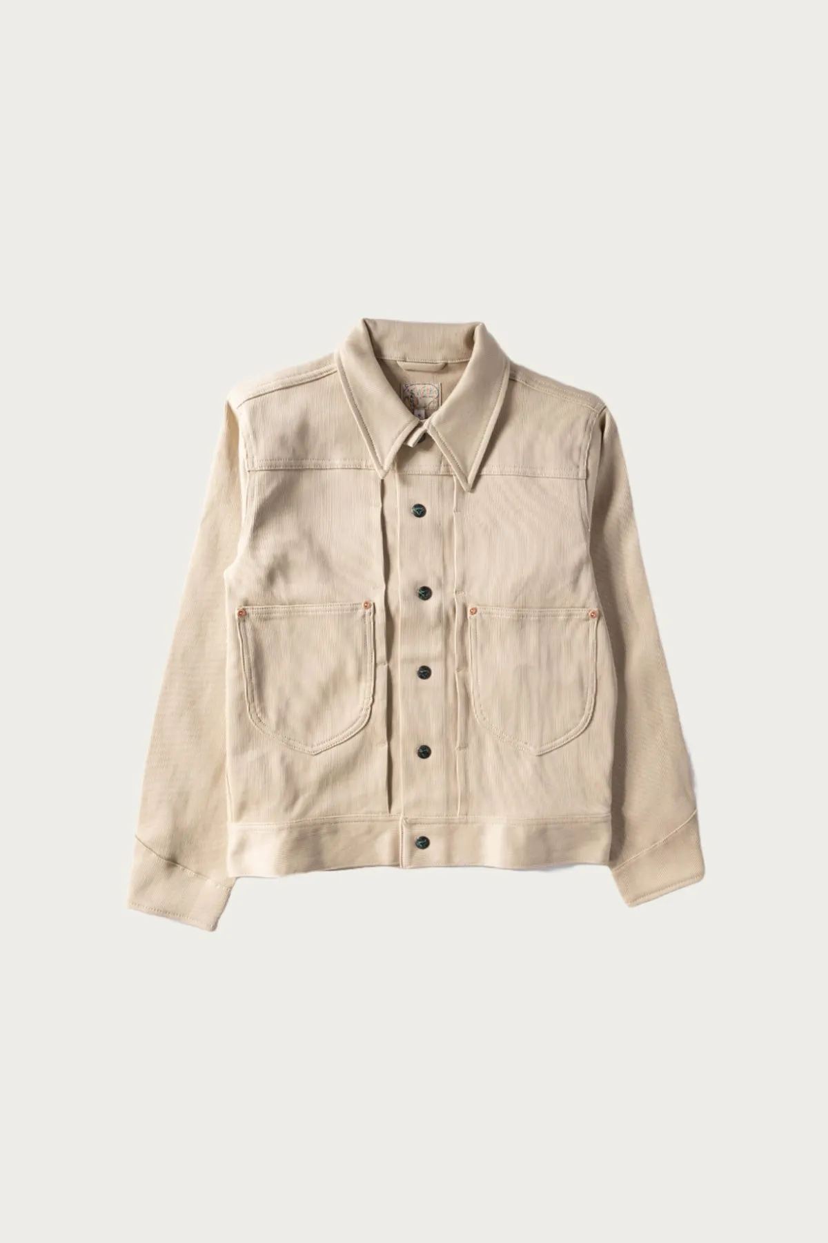 Bedford Cord Ranch Jacket w/ Embroidery - Off White