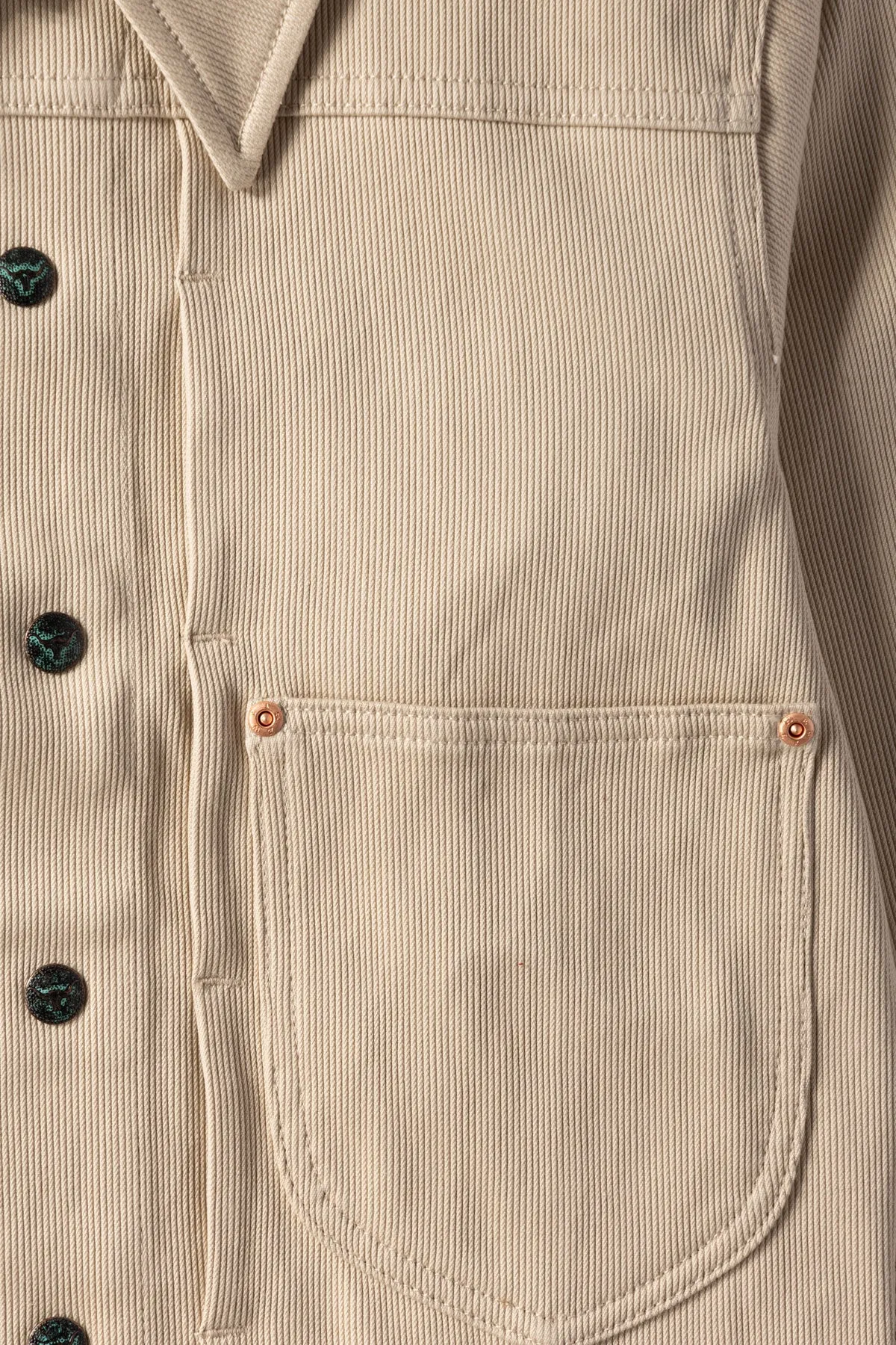 Bedford Cord Ranch Jacket w/ Embroidery - Off White