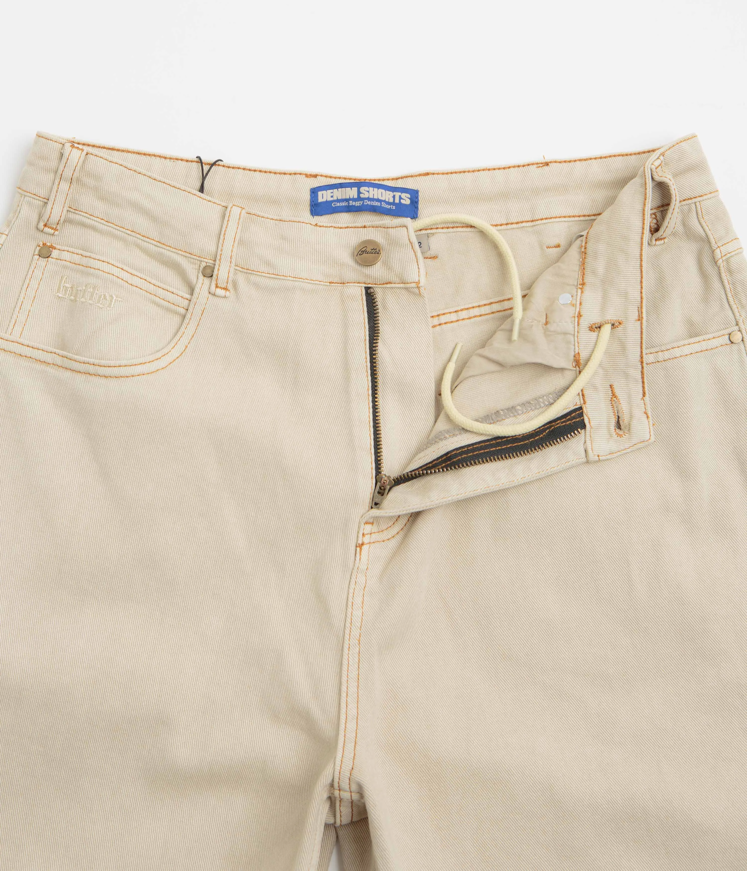 Butter Goods Rivet Denim Shorts - Bone