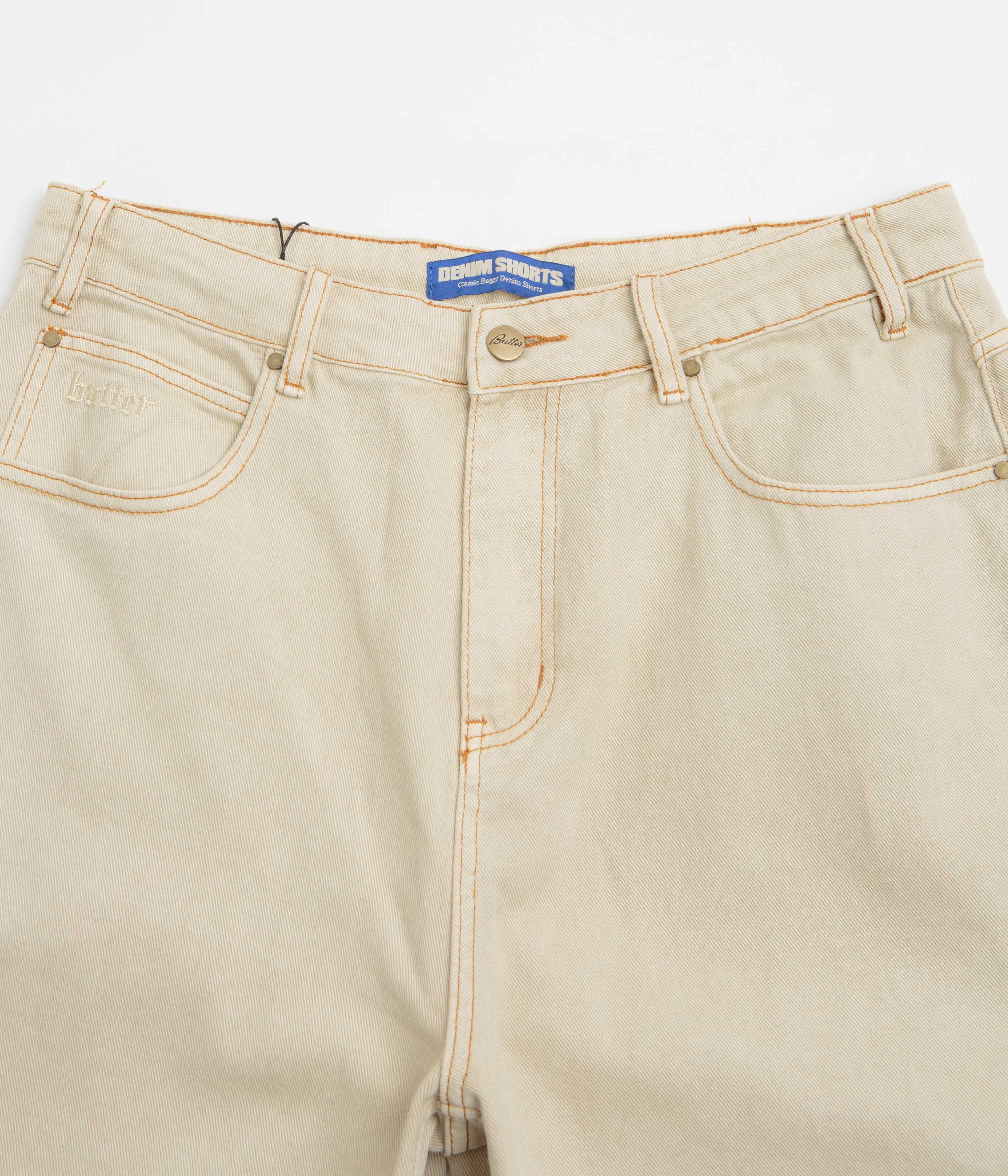 Butter Goods Rivet Denim Shorts - Bone