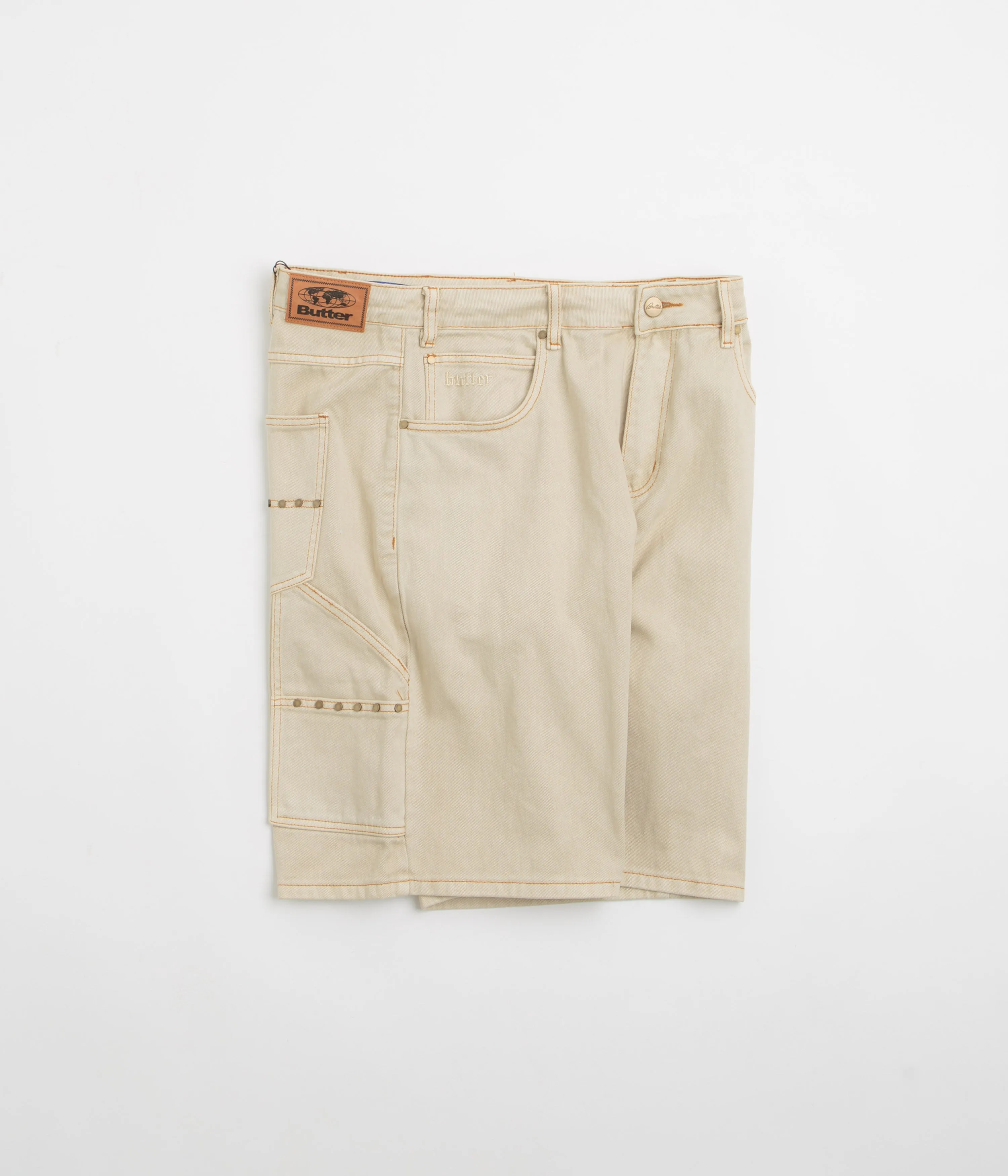 Butter Goods Rivet Denim Shorts - Bone