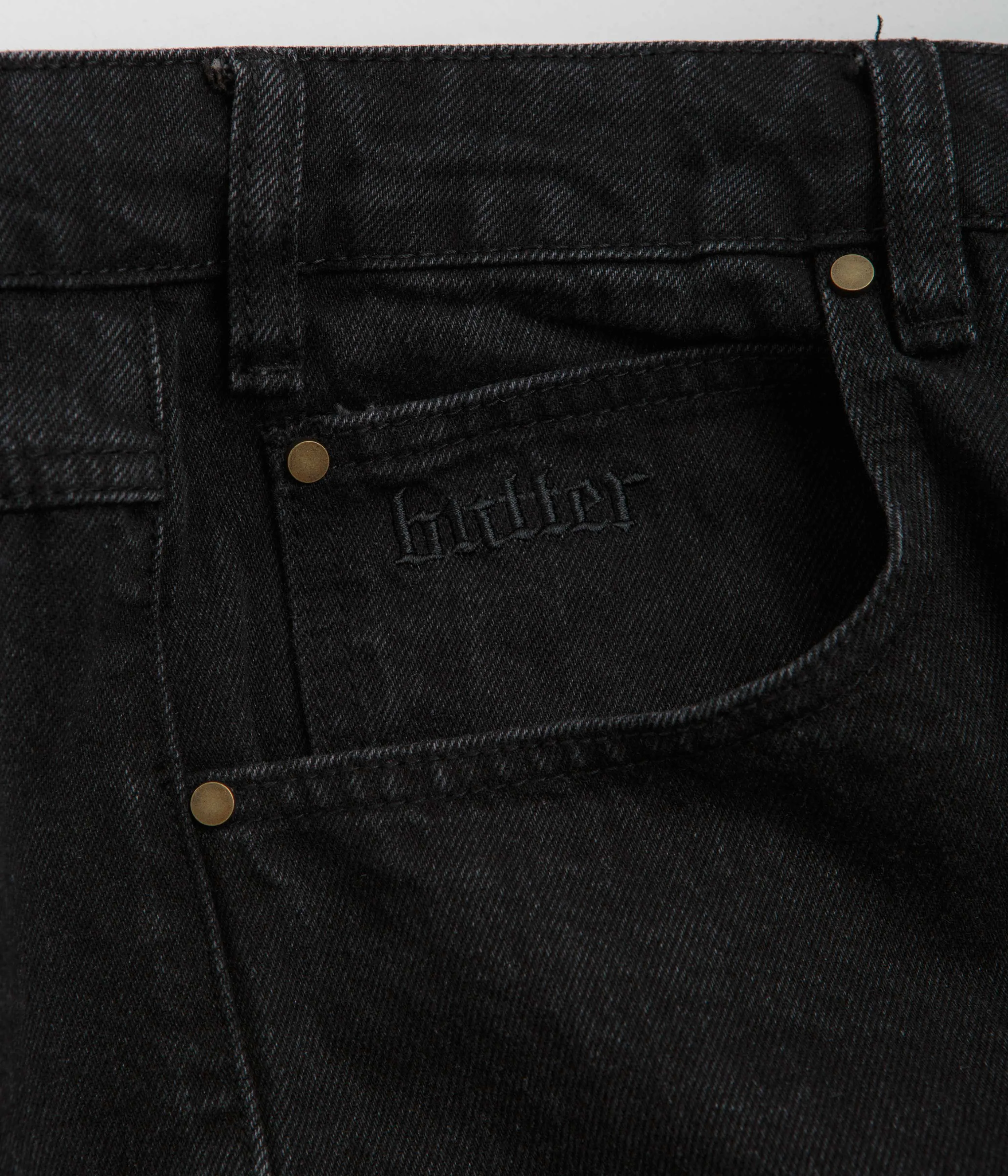 Butter Goods Rivet Denim Shorts - Washed Black