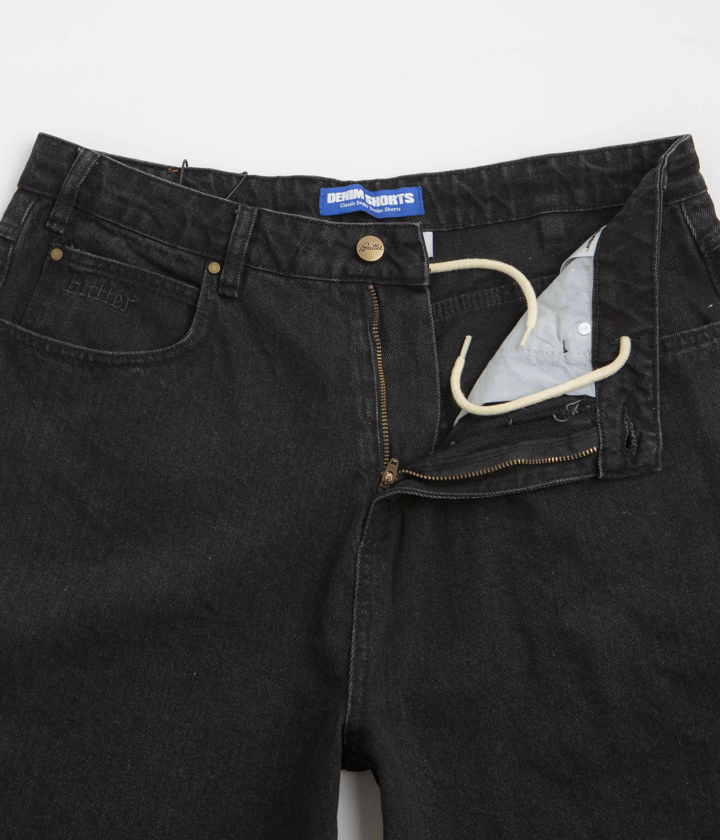 Butter Goods Rivet Denim Shorts - Washed Black