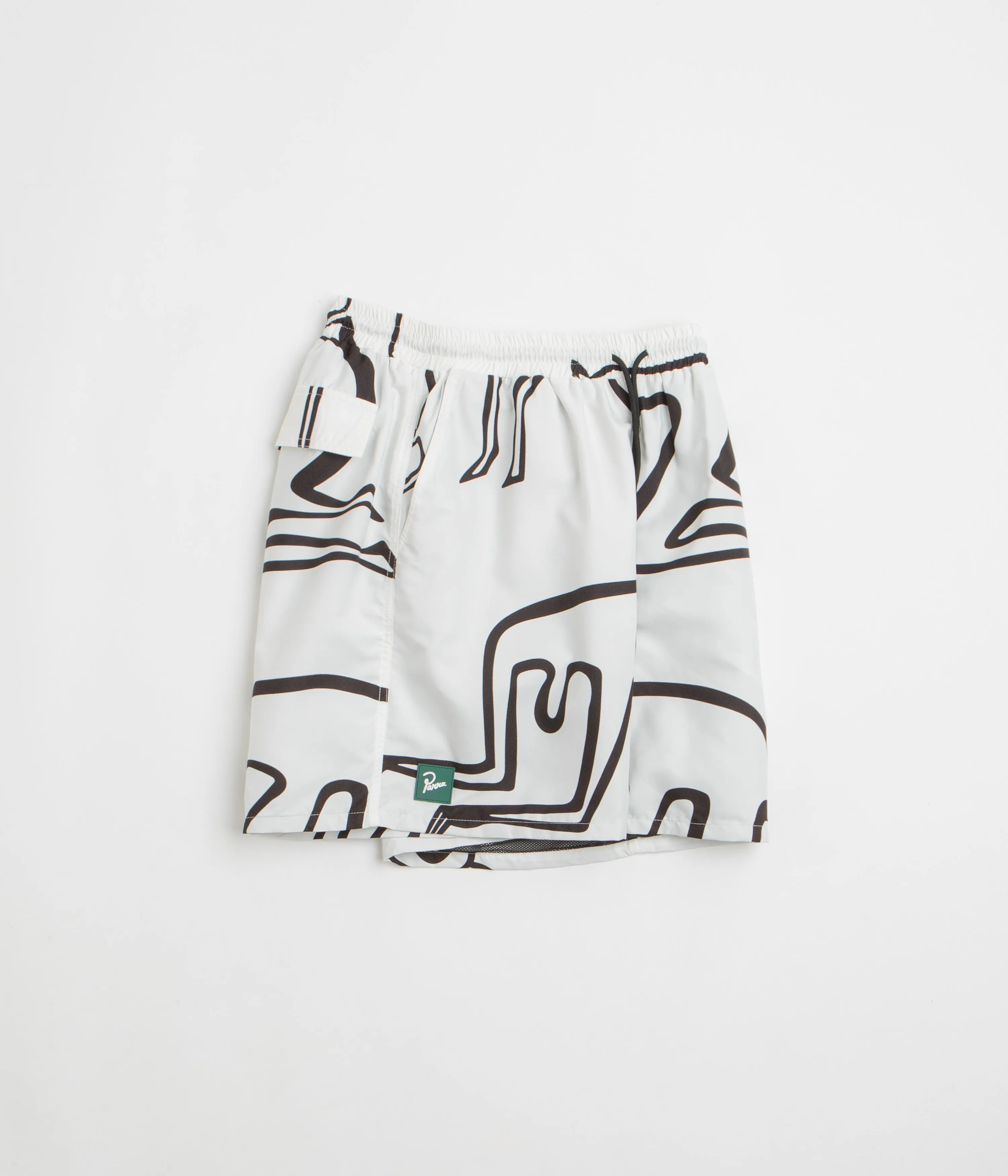 by Parra Yoga Walks Swim Shorts - White