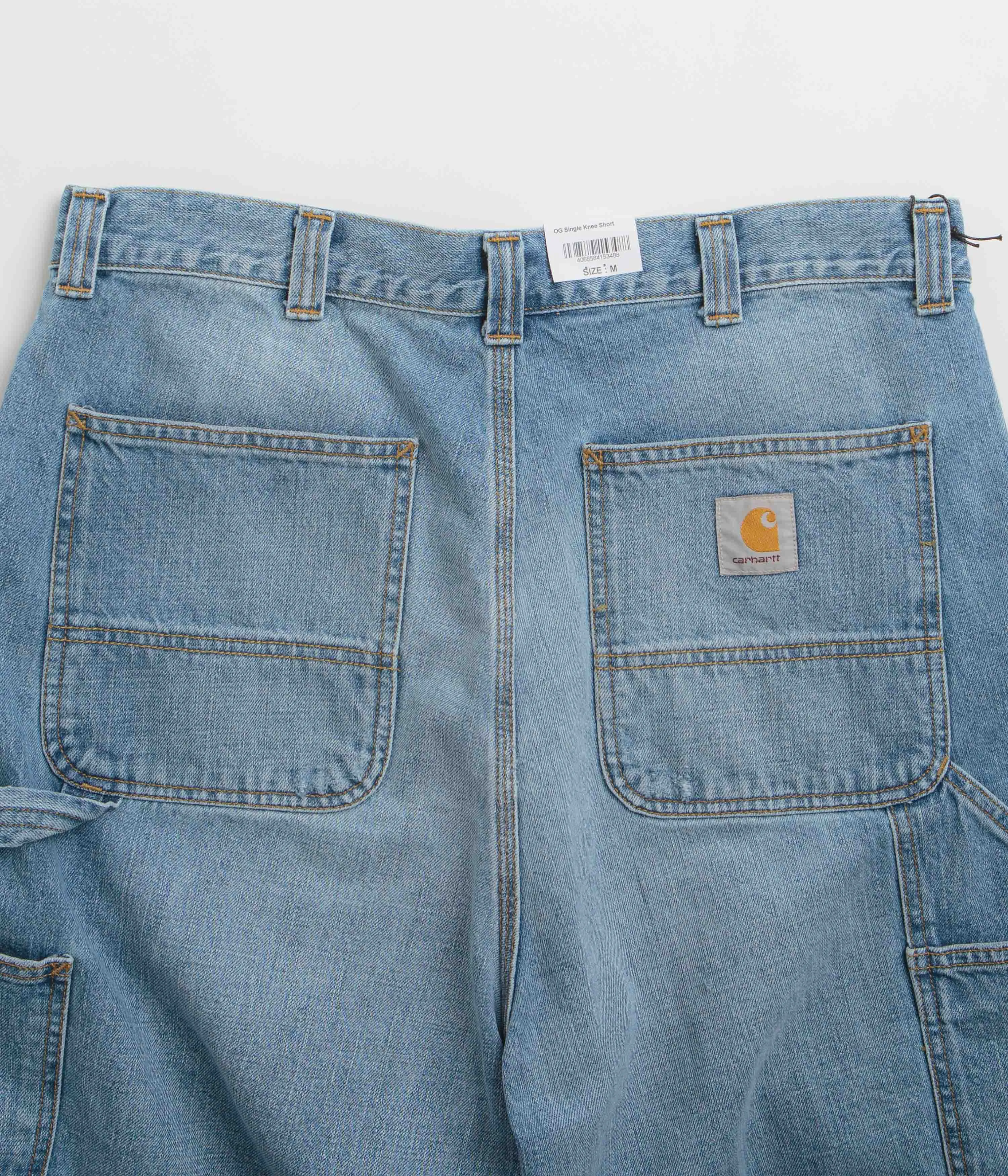 Carhartt OG Single Knee Shorts - Blue Burst Washed