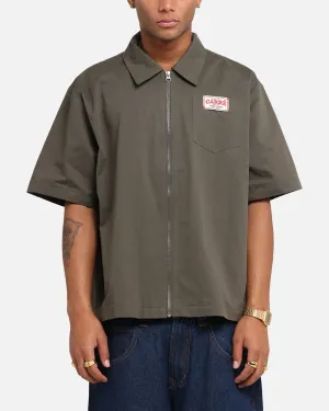 Carre Workwear Zip Up Shirt Khaki