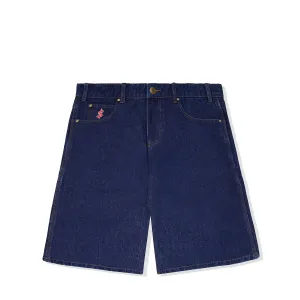 Cash Only Logo Denim Shorts Raw Indigo Sale