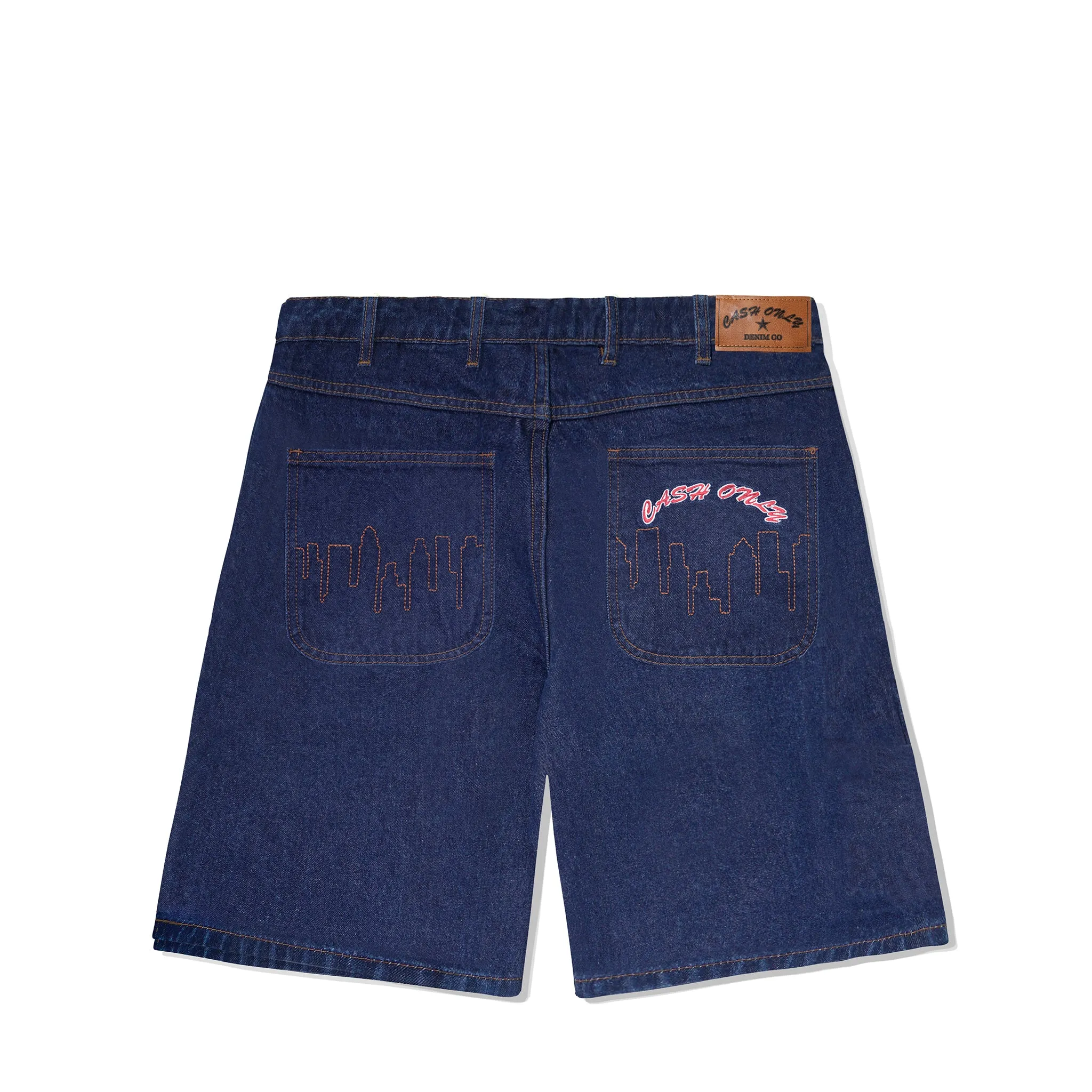 Cash Only Logo Denim Shorts Raw Indigo Sale
