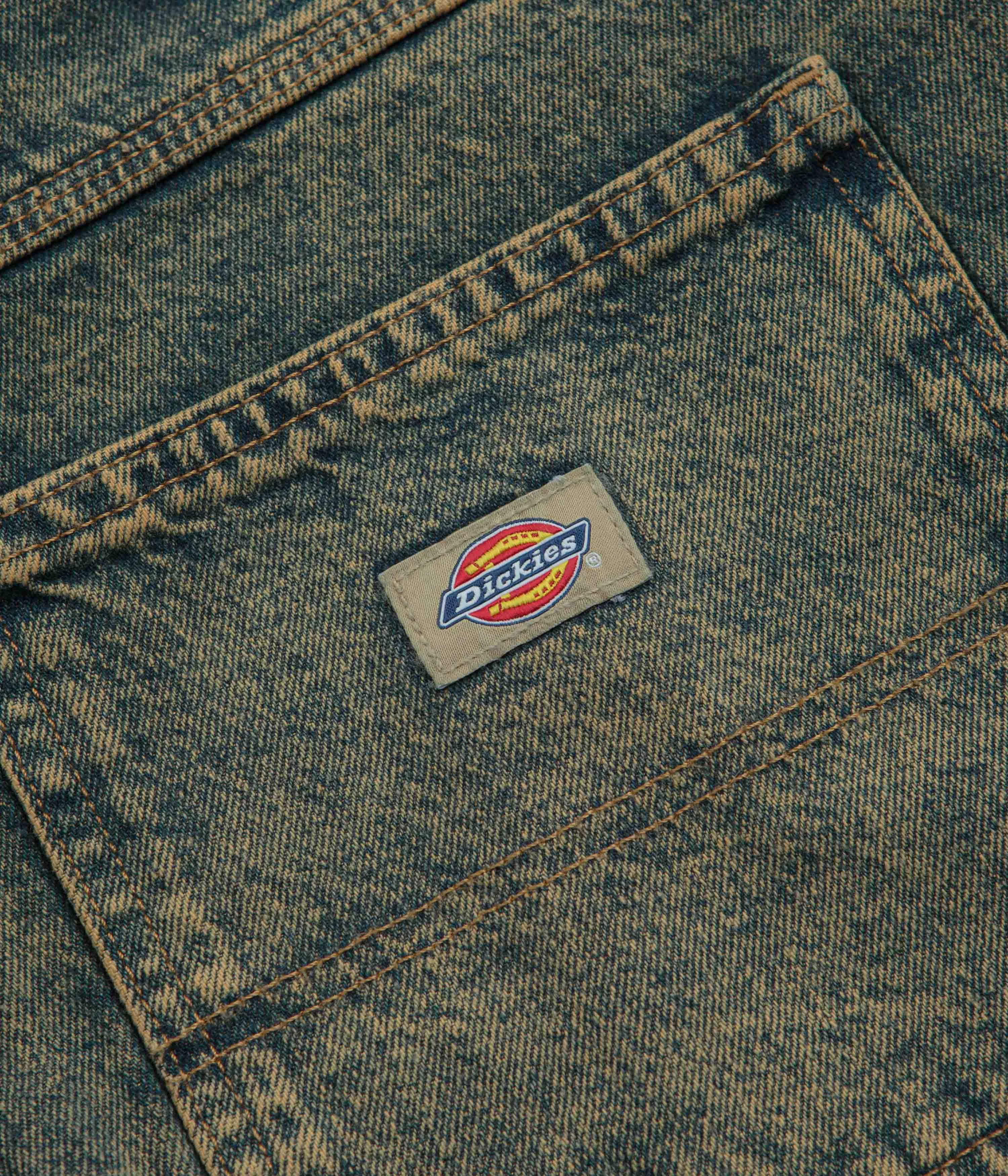 Dickies Madison Denim Shorts - Yellow Fade Indigo