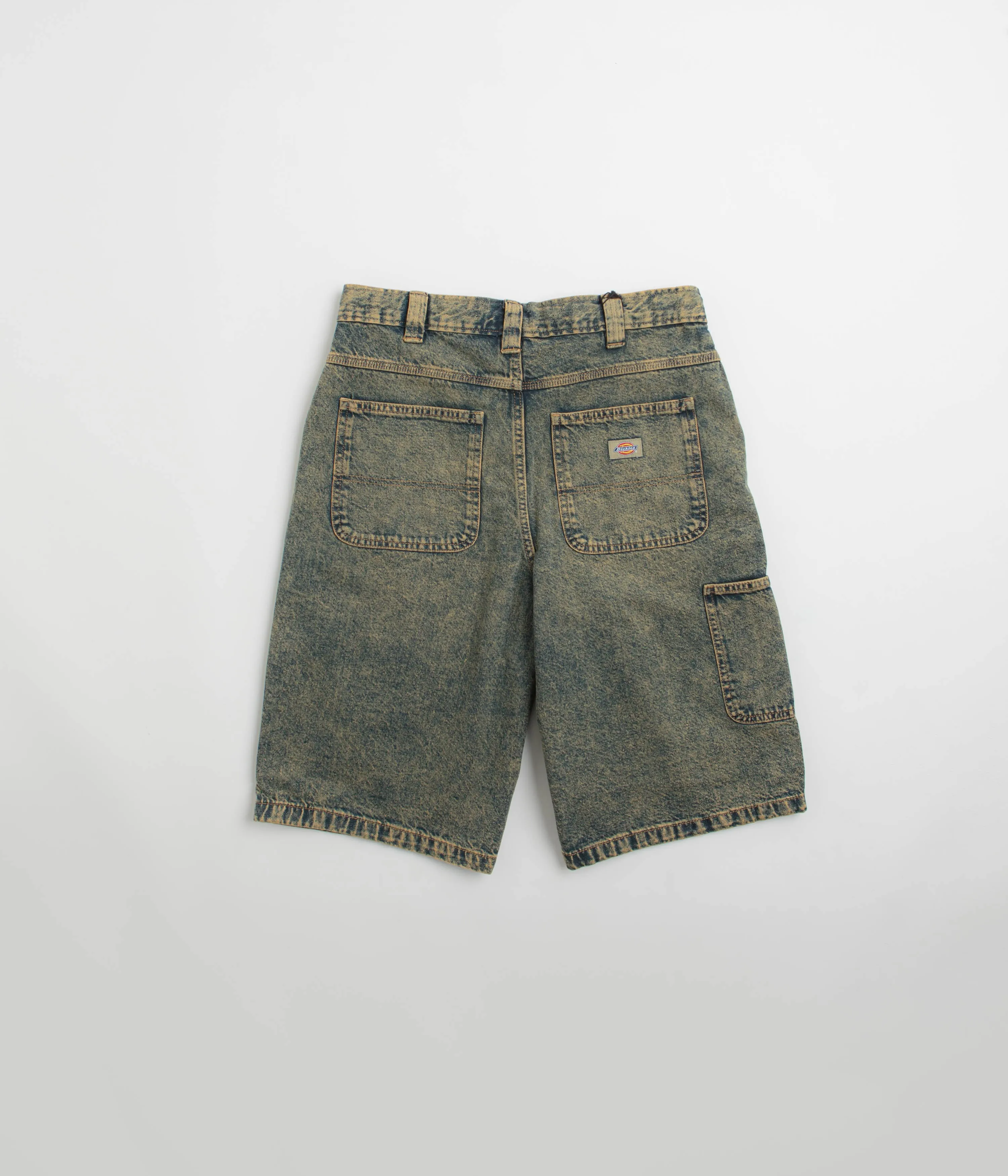 Dickies Madison Denim Shorts - Yellow Fade Indigo
