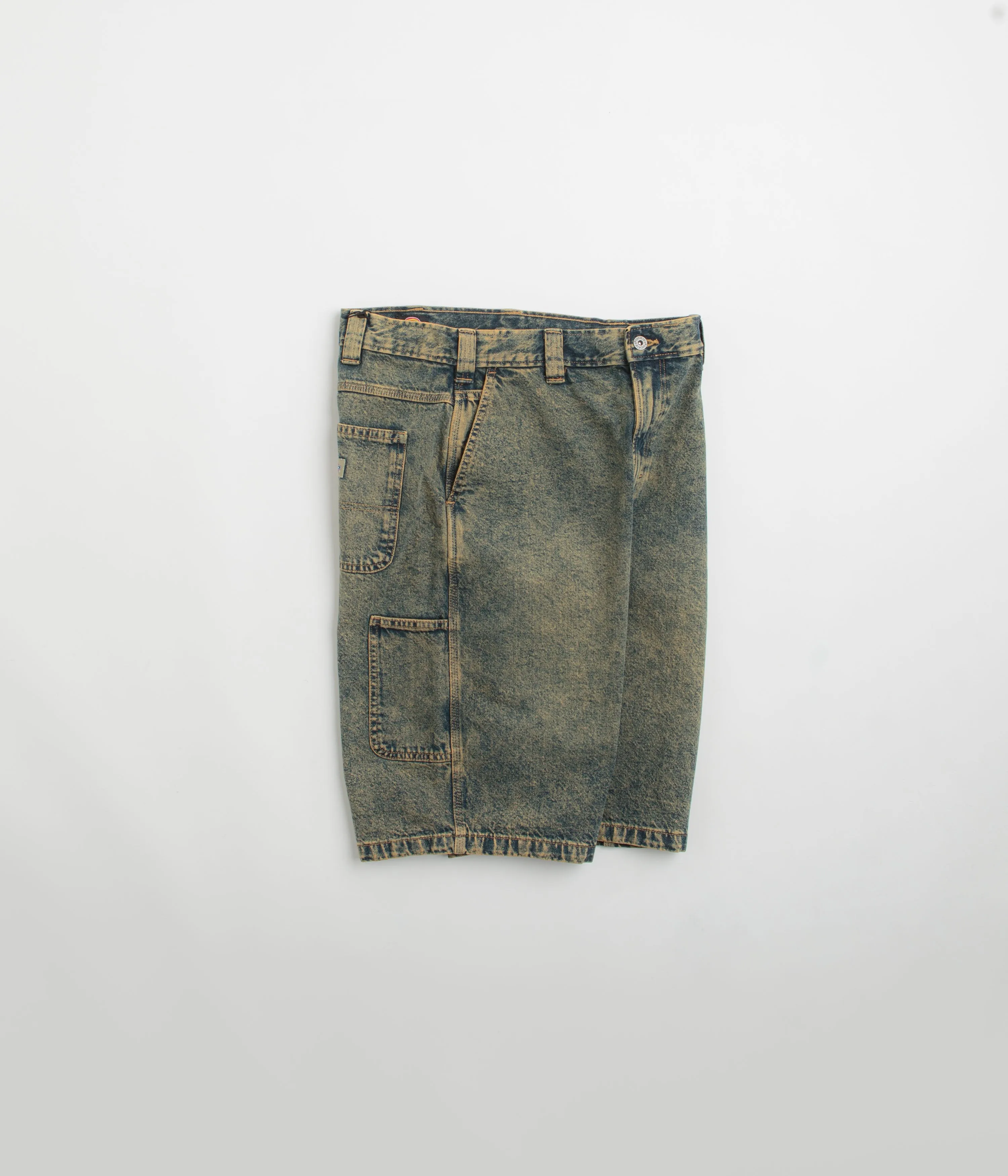 Dickies Madison Denim Shorts - Yellow Fade Indigo