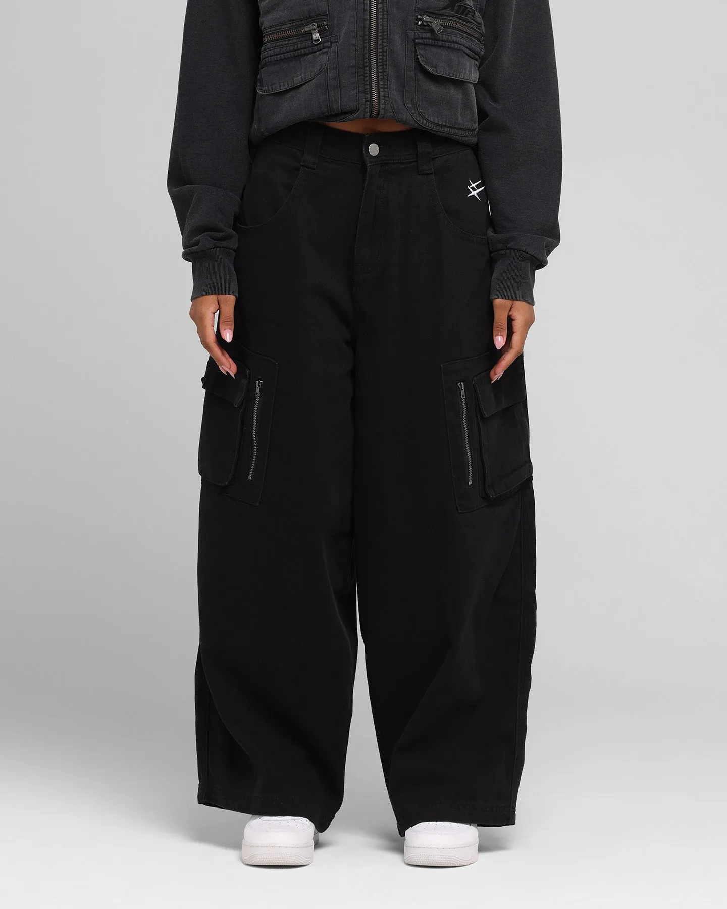 Loiter Combat Cargo Pants Washed Black