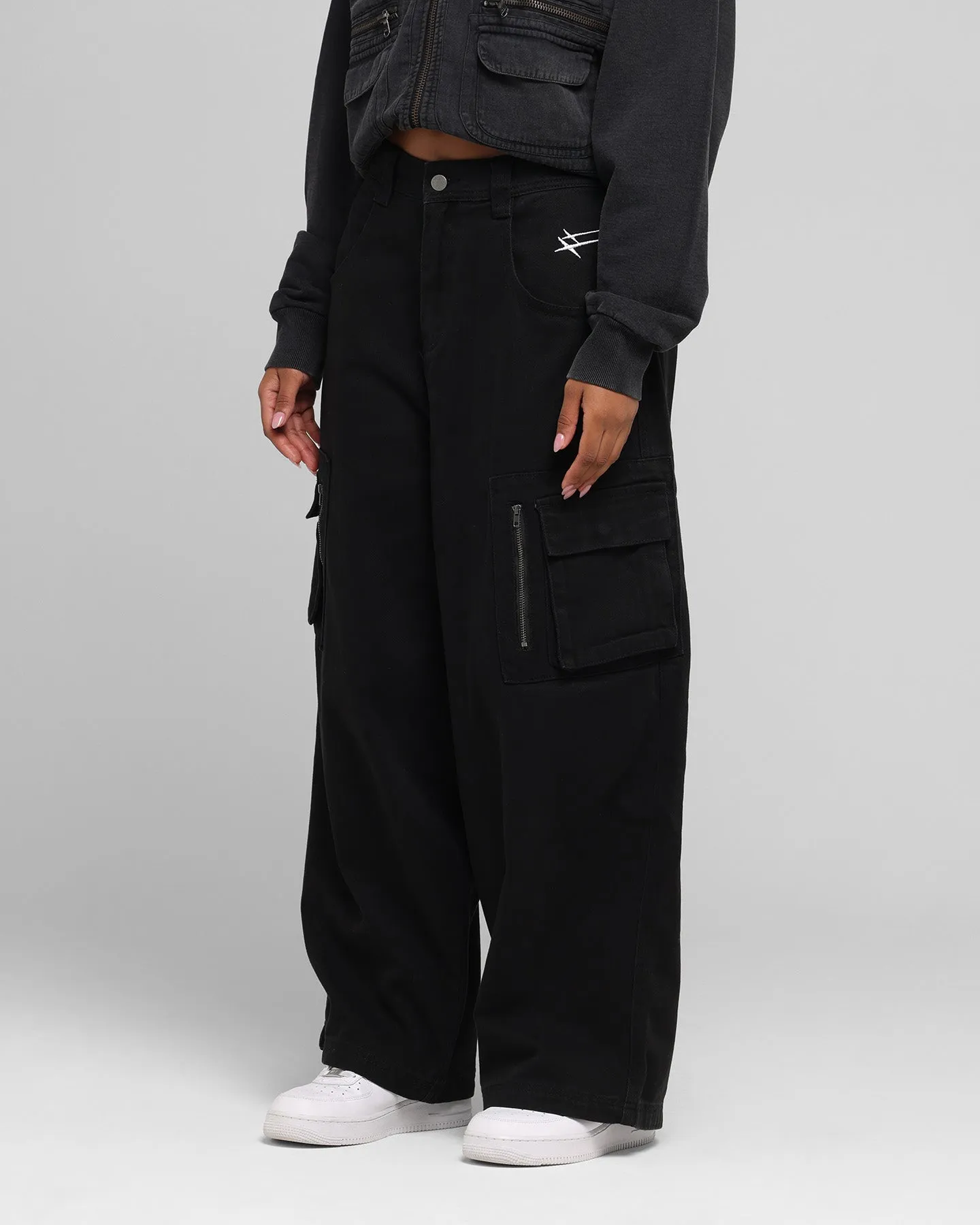 Loiter Combat Cargo Pants Washed Black