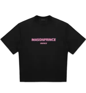 MASONPRINCE Unisex Basic Logo T-Shirt (Black Pink)