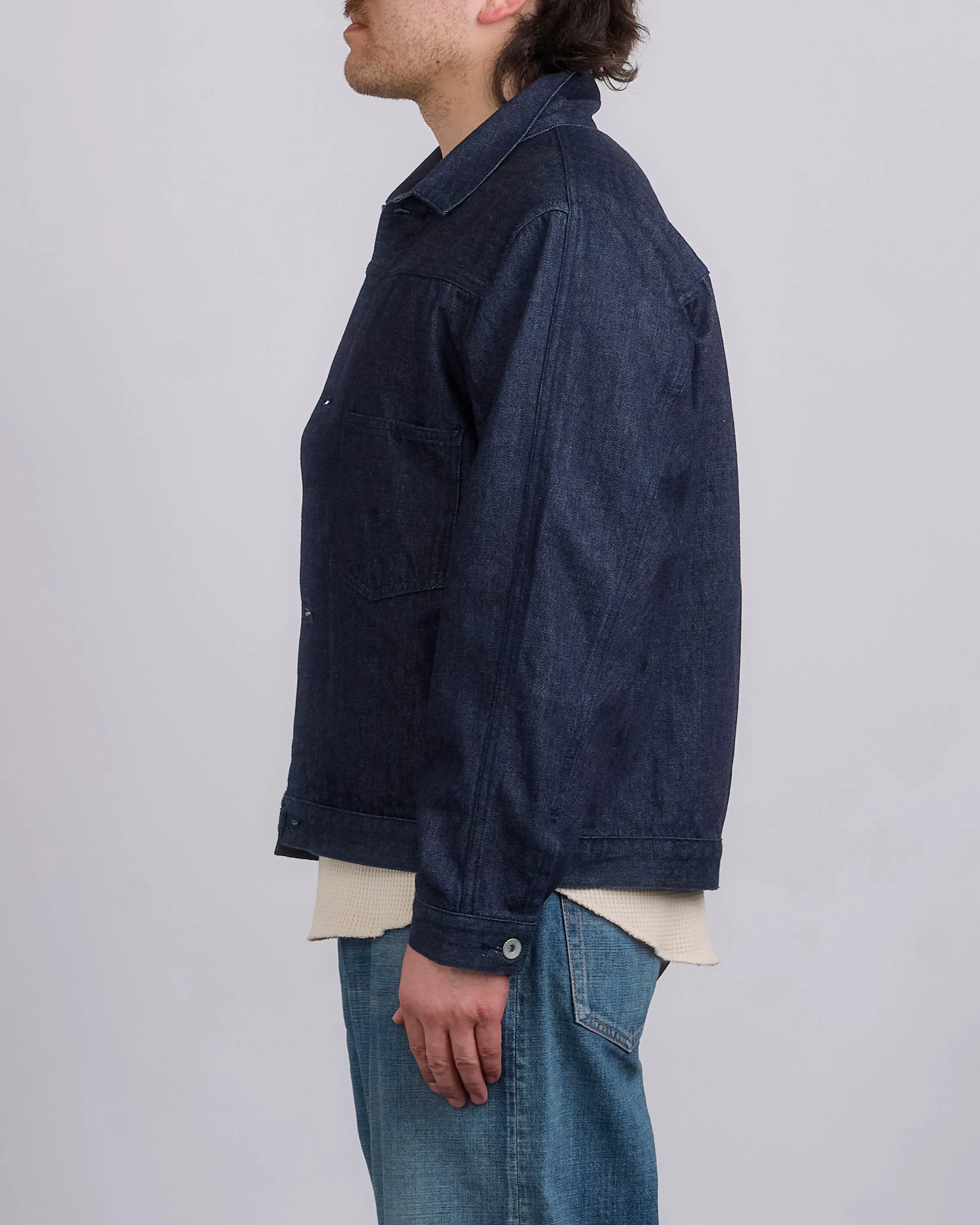 nanamica Short Denim Slub Yarn Jacket Indigo