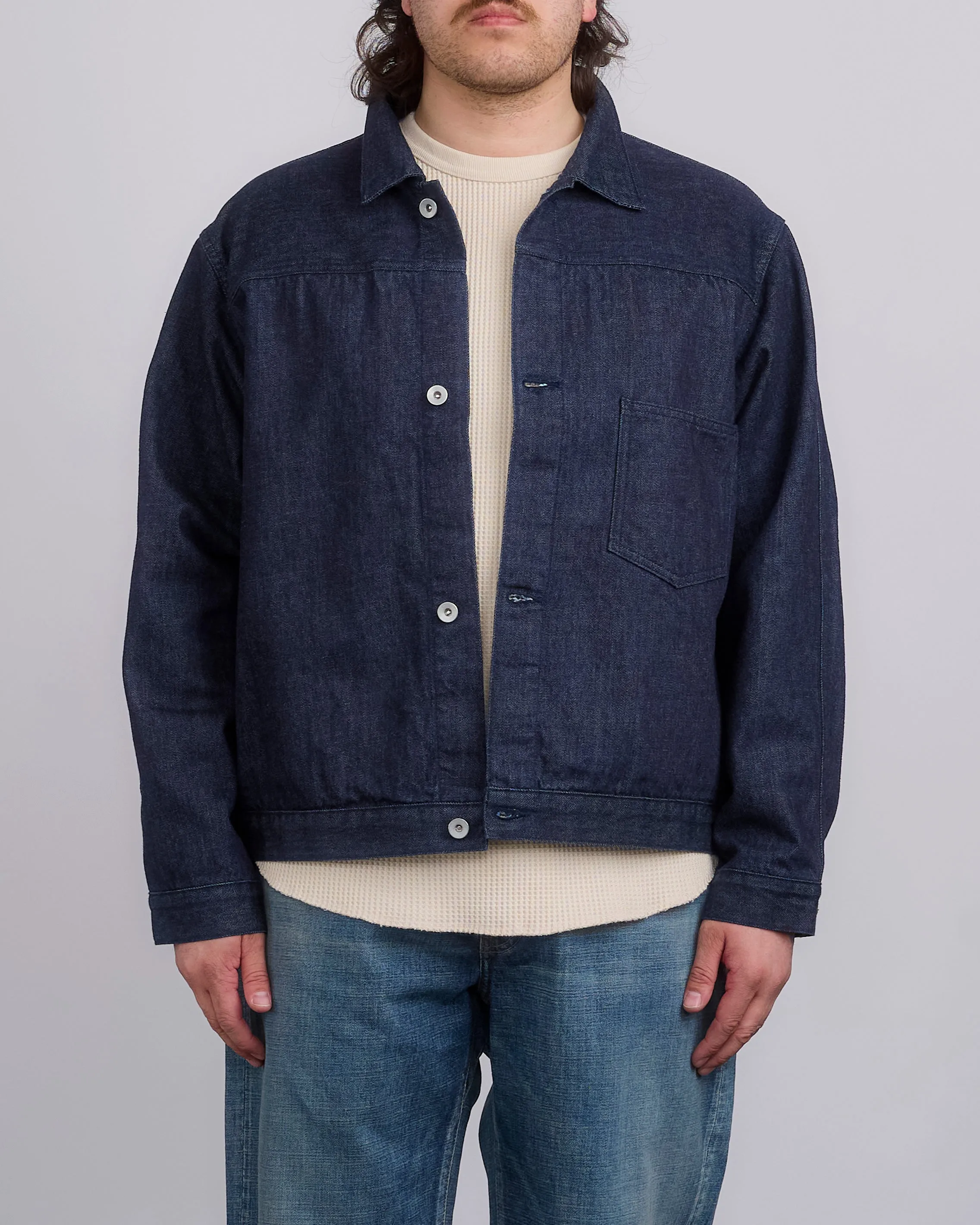 nanamica Short Denim Slub Yarn Jacket Indigo