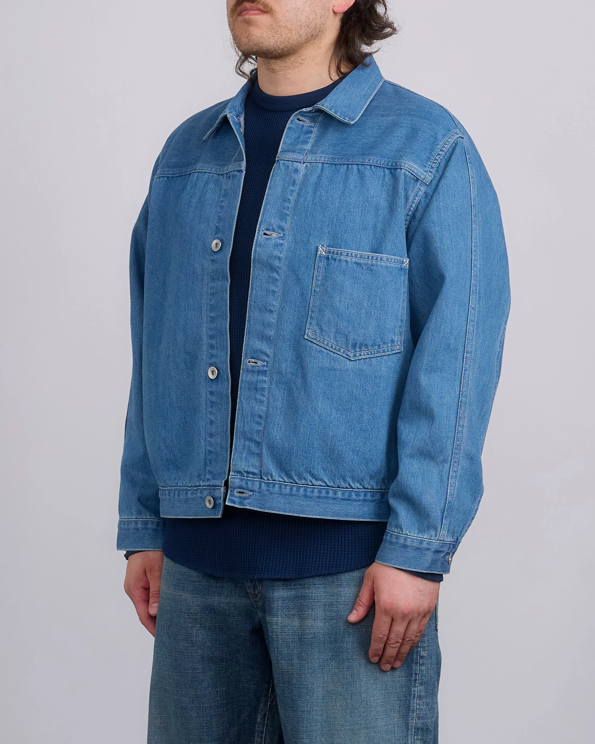 nanamica Short Denim Slub Yarn Jacket Light Indigo