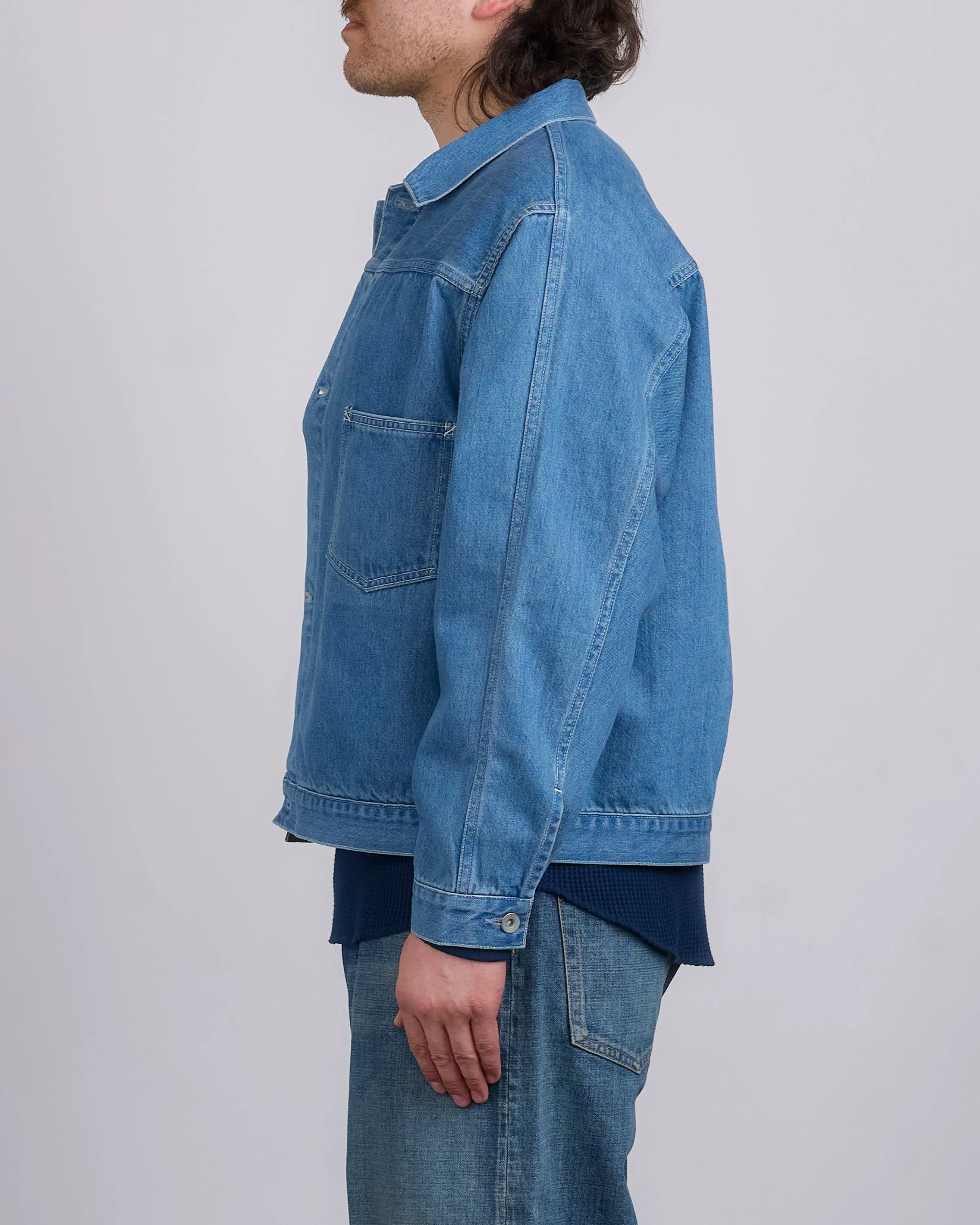 nanamica Short Denim Slub Yarn Jacket Light Indigo