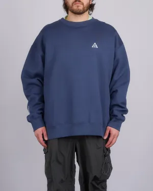 Nike ACG Therma-FIT Tuff Fleece Crewneck Sweatshirt Thunder Blue Summit White