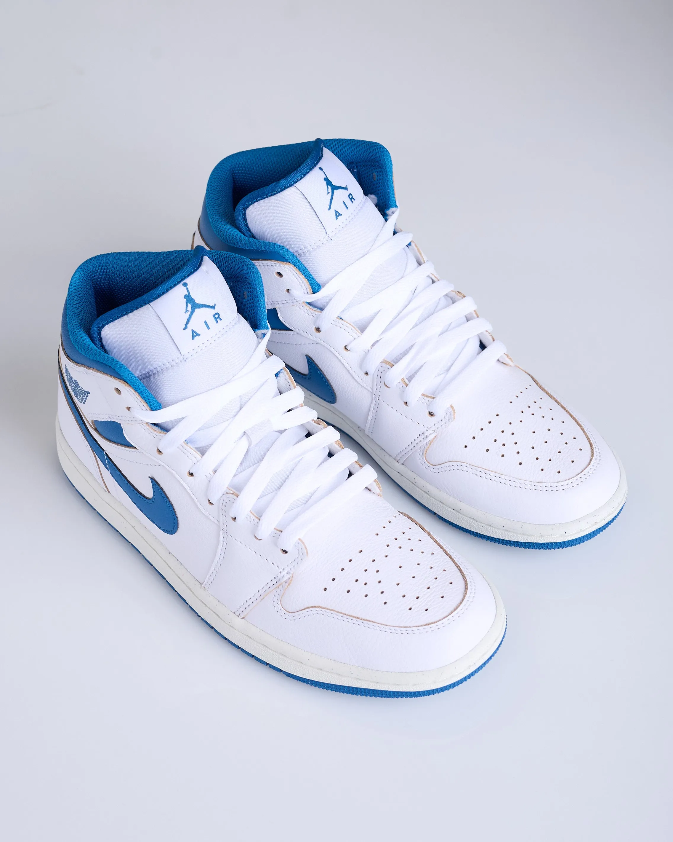 Nike Men's Air Jordan 1 Mid SE White/Industrial Blue-Sail