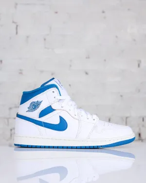 Nike Men's Air Jordan 1 Mid SE White/Industrial Blue-Sail