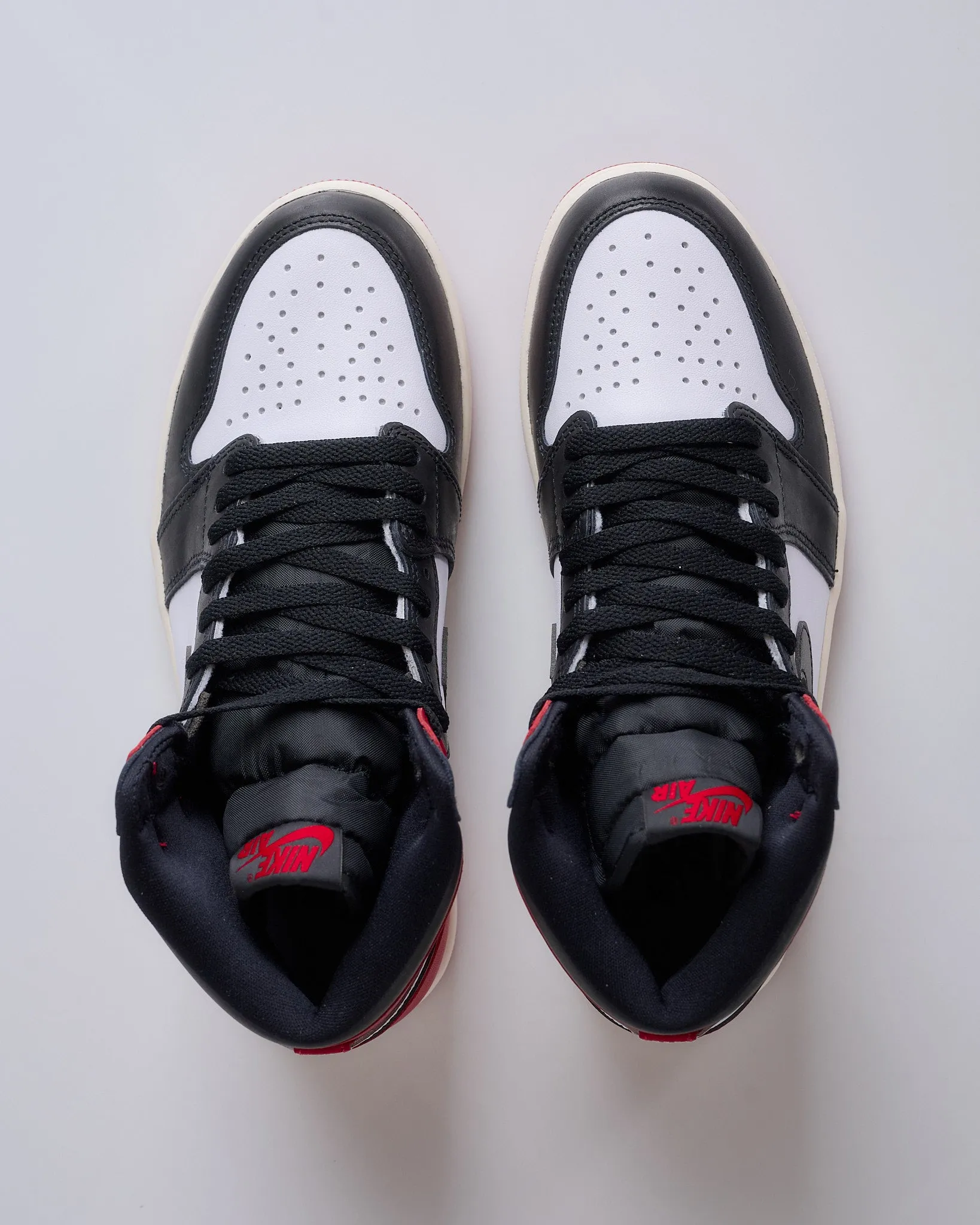 Nike Men's Air Jordan 1 Retro High OG Black Toe Reimagined White Black-Varsity Red-Sail DZ5485 106