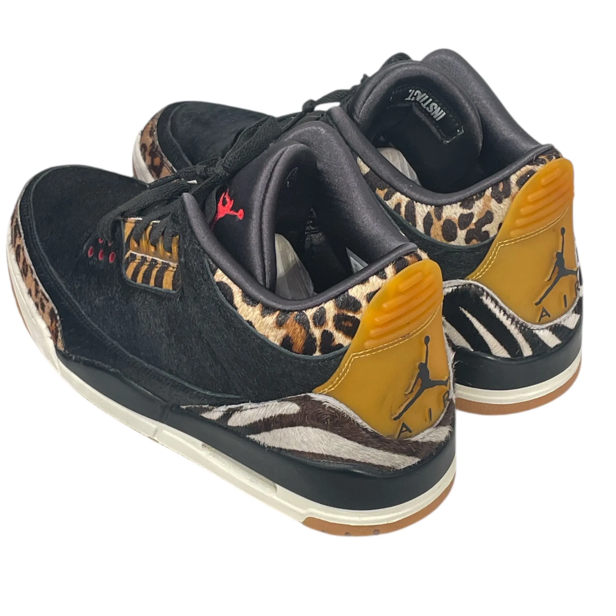 NIKE/Hi-Sneakers/US 11/All Over Print/Fake Fur/BLK/Air Jordan 3 Animal Instinct