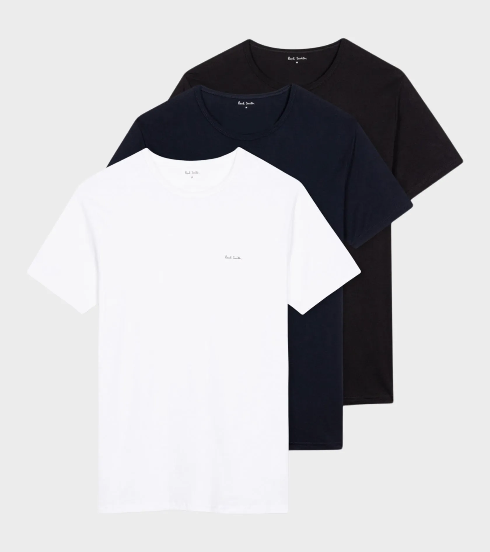 Organic Cotton Crew Neck T-Shirts Black/White/Navy