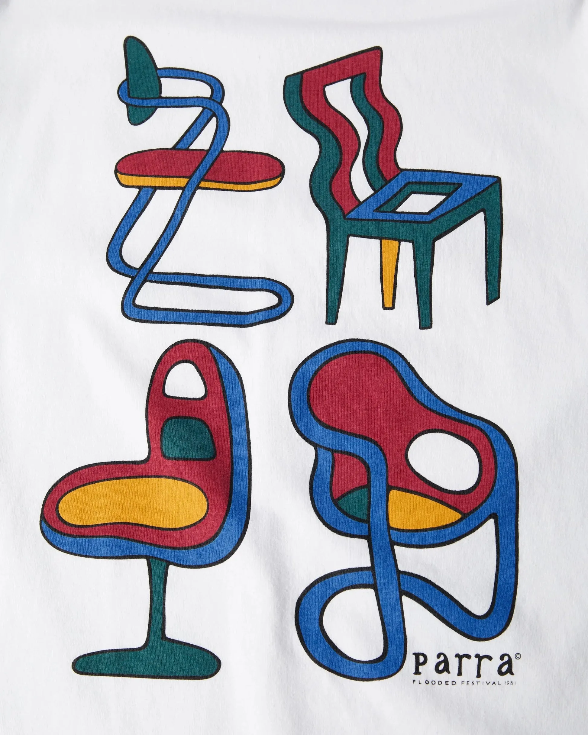 Parra Unreasonable Chairs Tee // White