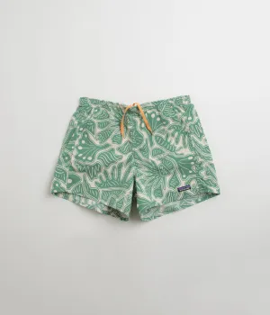 Patagonia Womens Baggies 5 Shorts - Bees and Flowers: Heartleaf Green