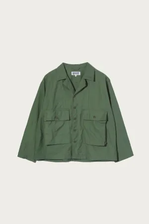 Sea Bees Jacket - Olive Cotton Reversed Sateen
