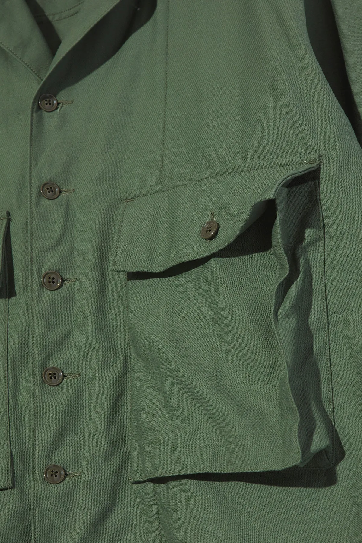 Sea Bees Jacket - Olive Cotton Reversed Sateen
