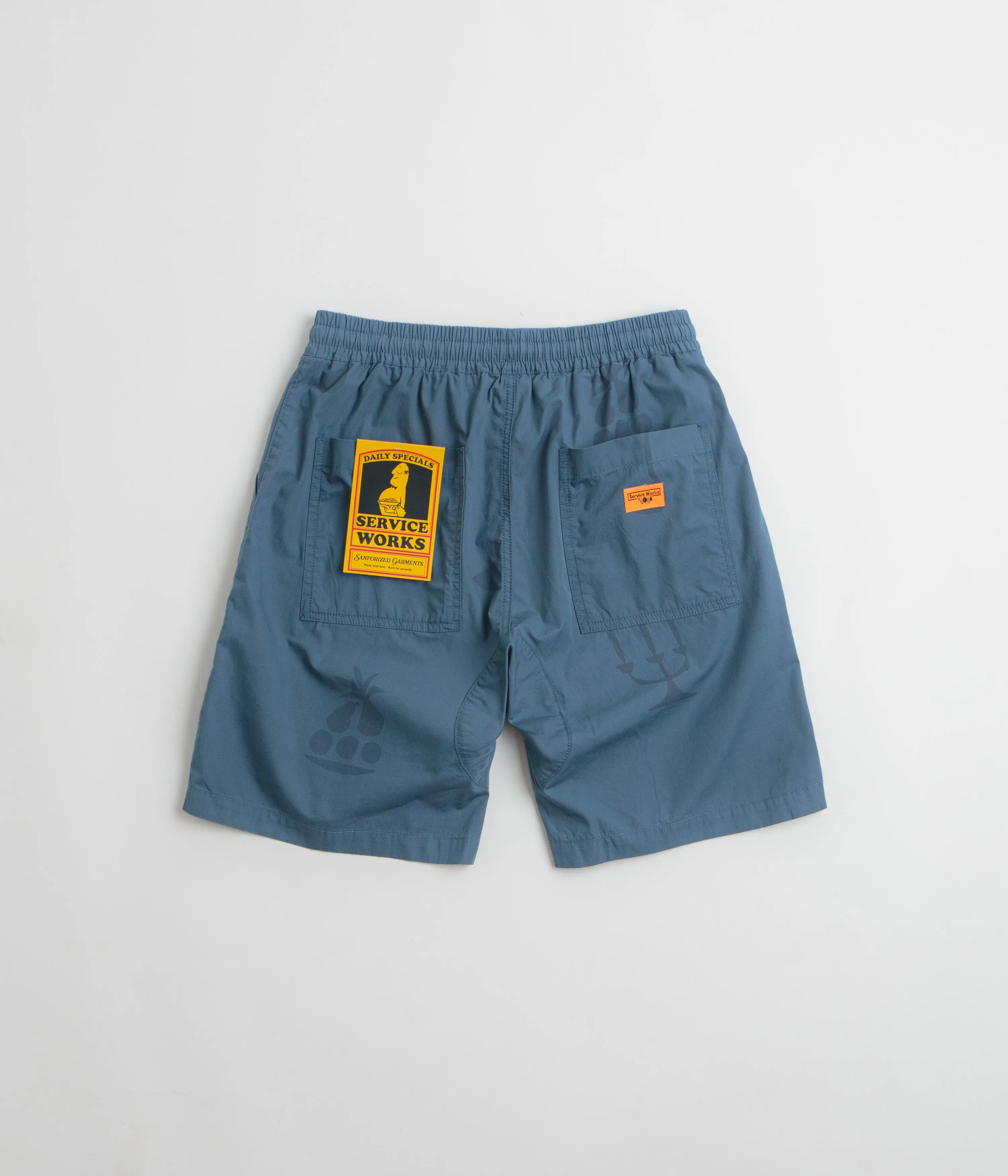 Service Works Poplin Printed Chef Shorts - Slate