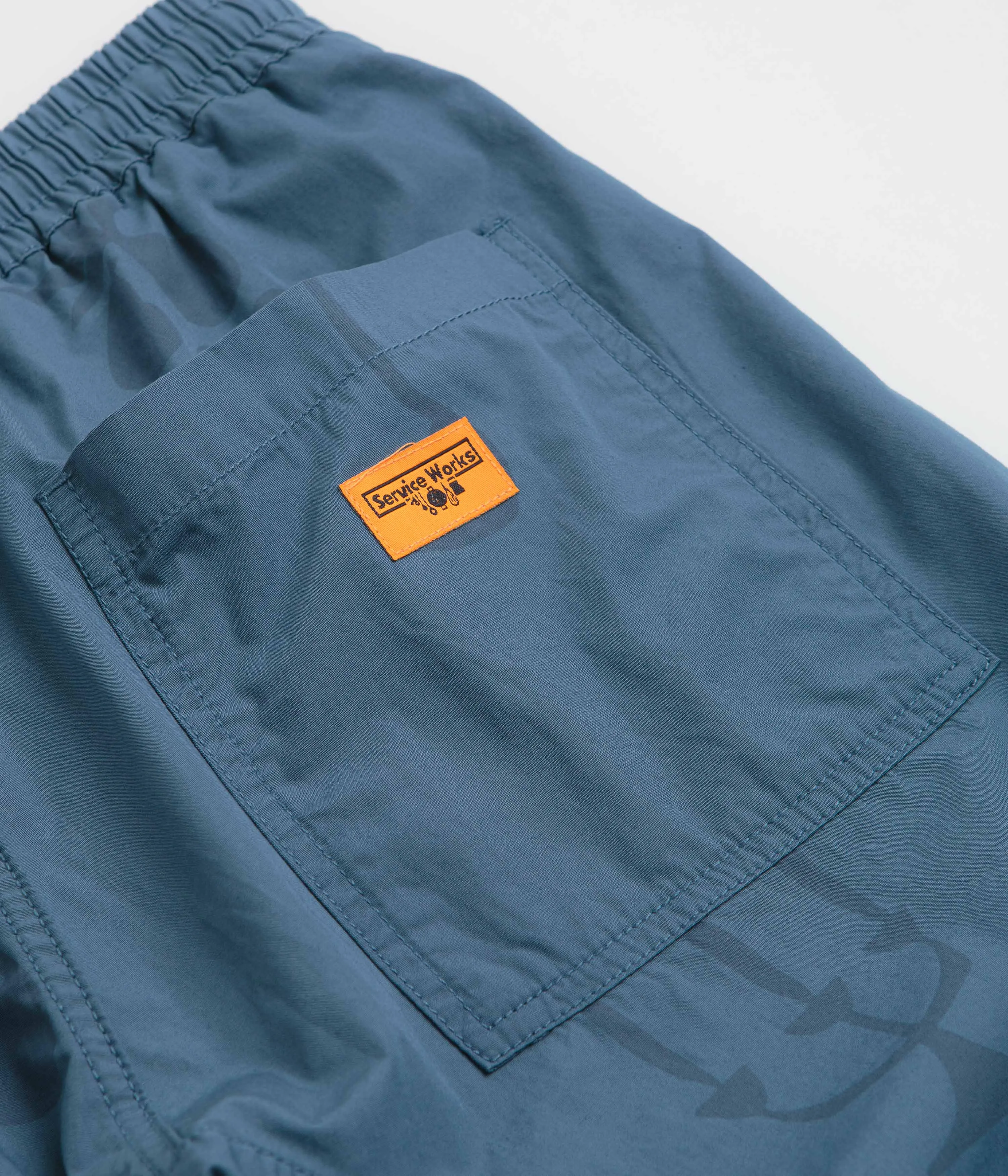Service Works Poplin Printed Chef Shorts - Slate
