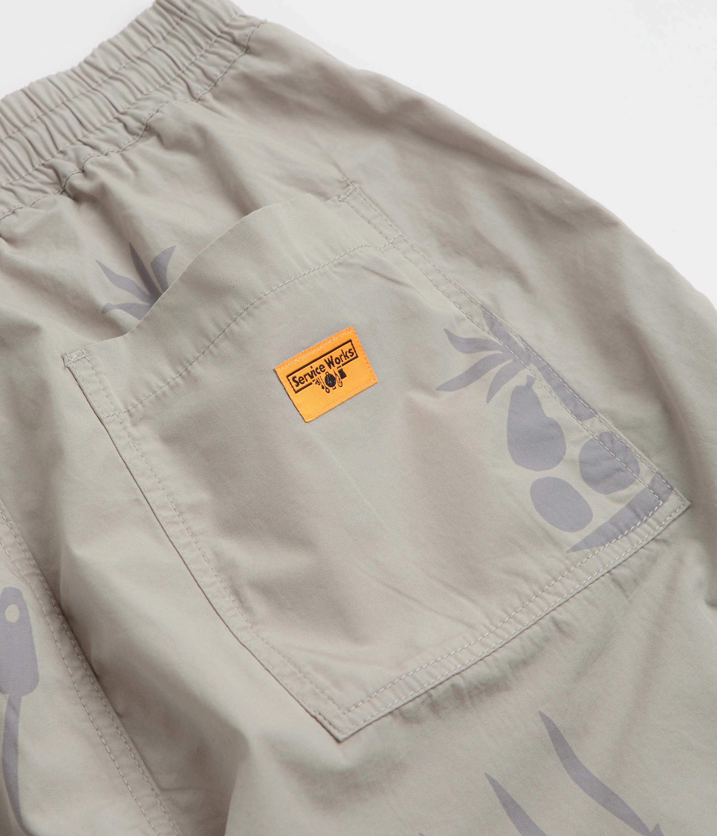 Service Works Poplin Printed Chef Shorts - Stone