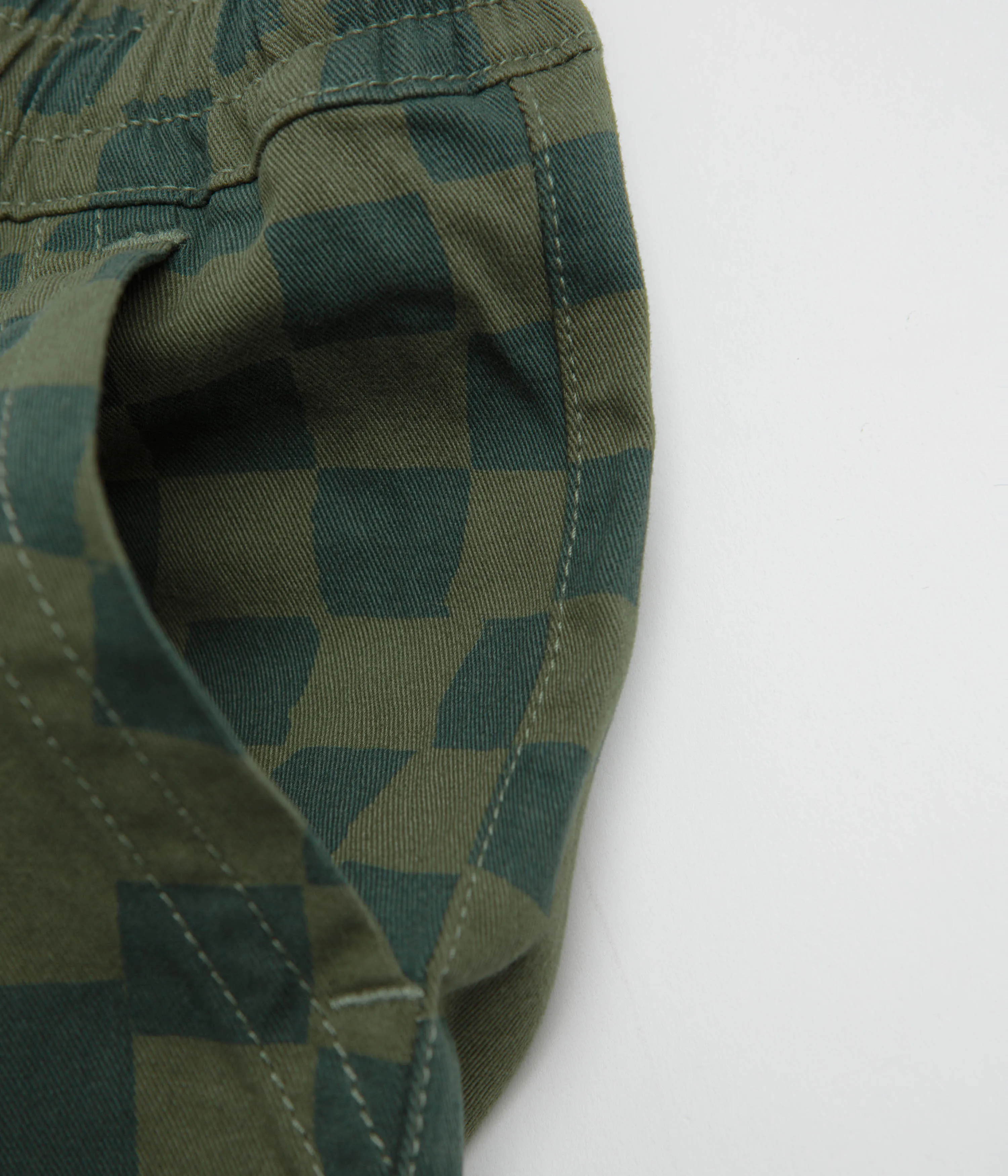 Service Works Printed Chef Shorts - Olive Checker