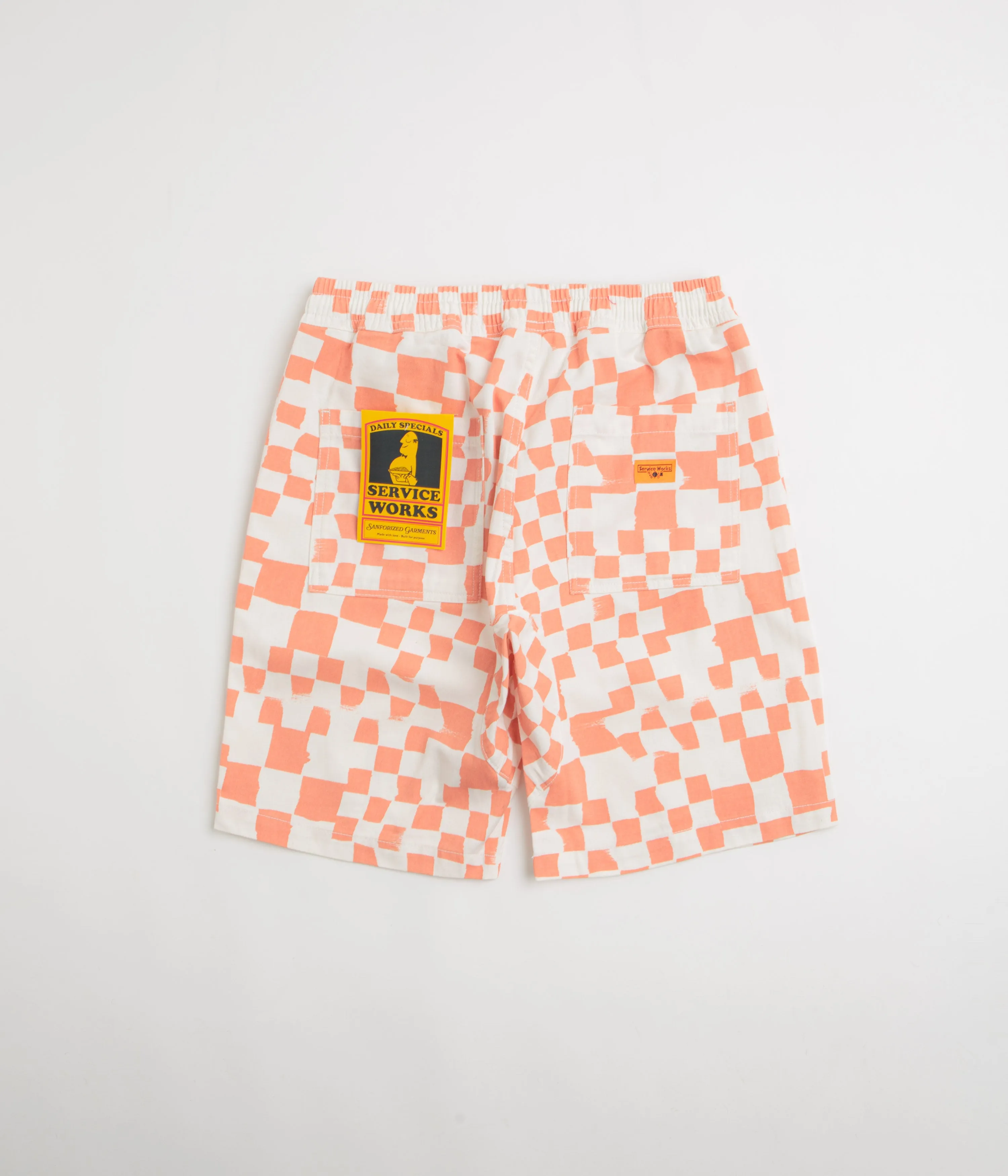 Service Works Printed Chef Shorts - Salmon Checker