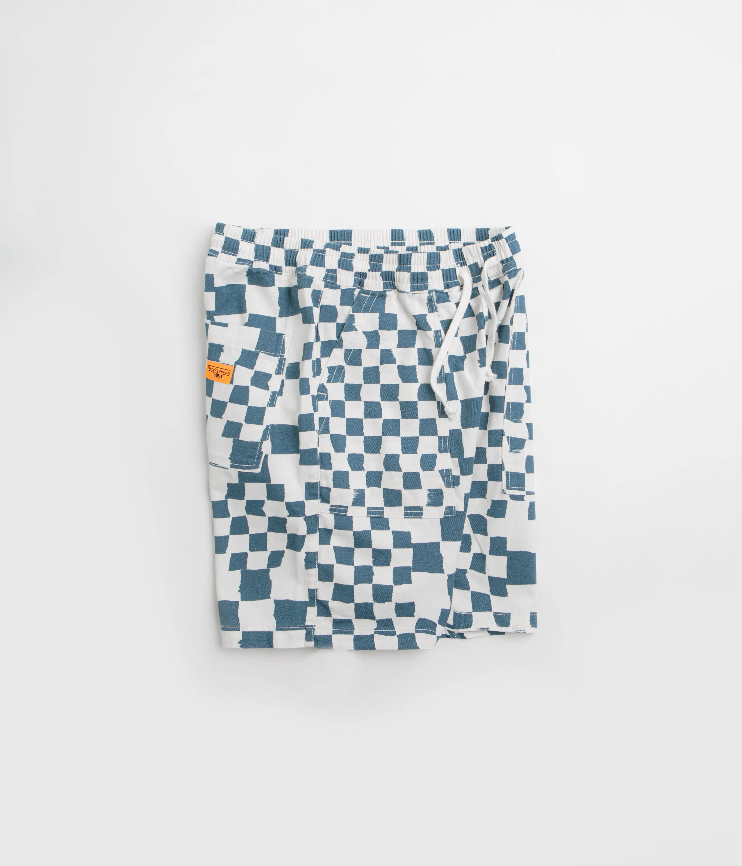 Service Works Printed Chef Shorts - Teal Checker