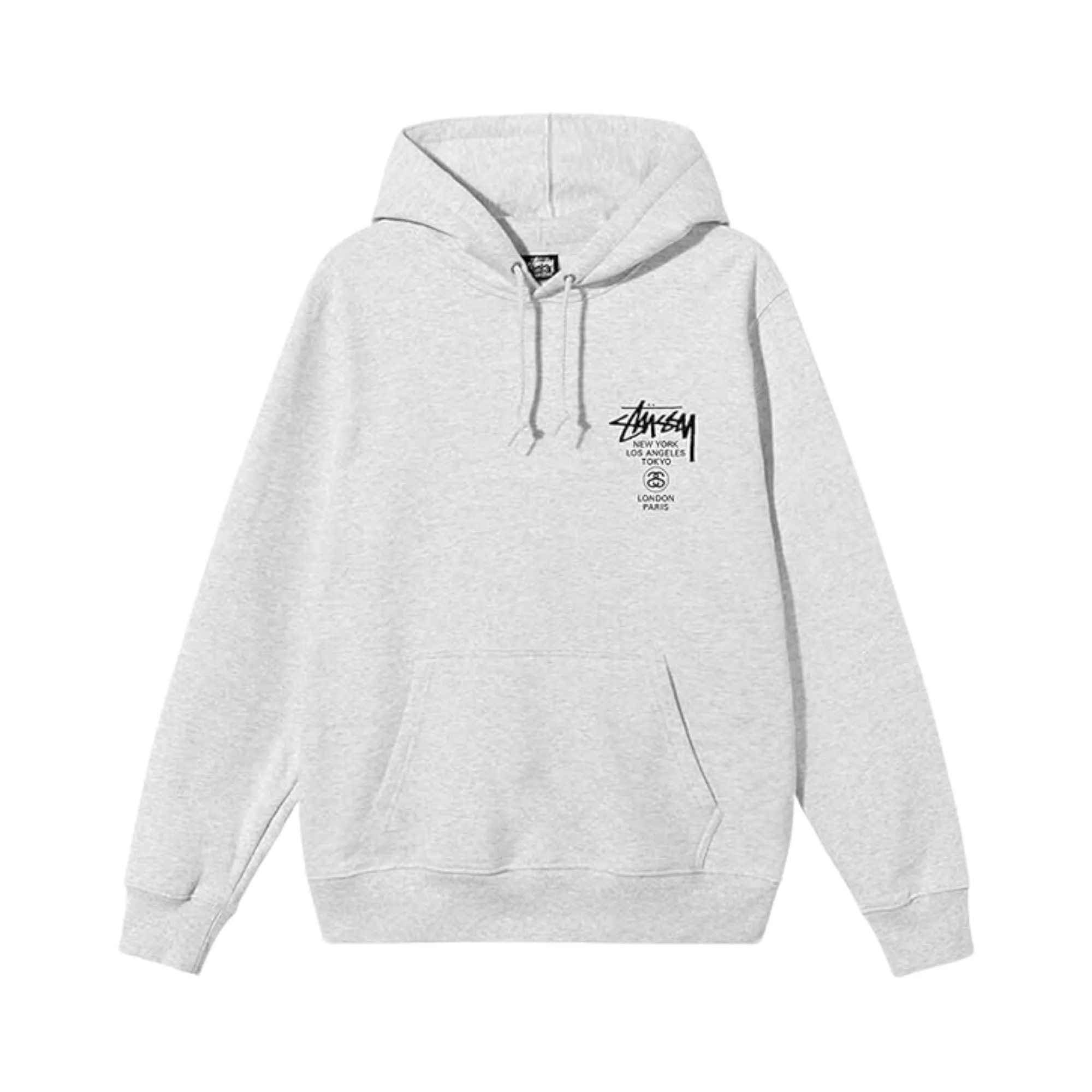 Stssy World Tour Hoodie Ash Heather