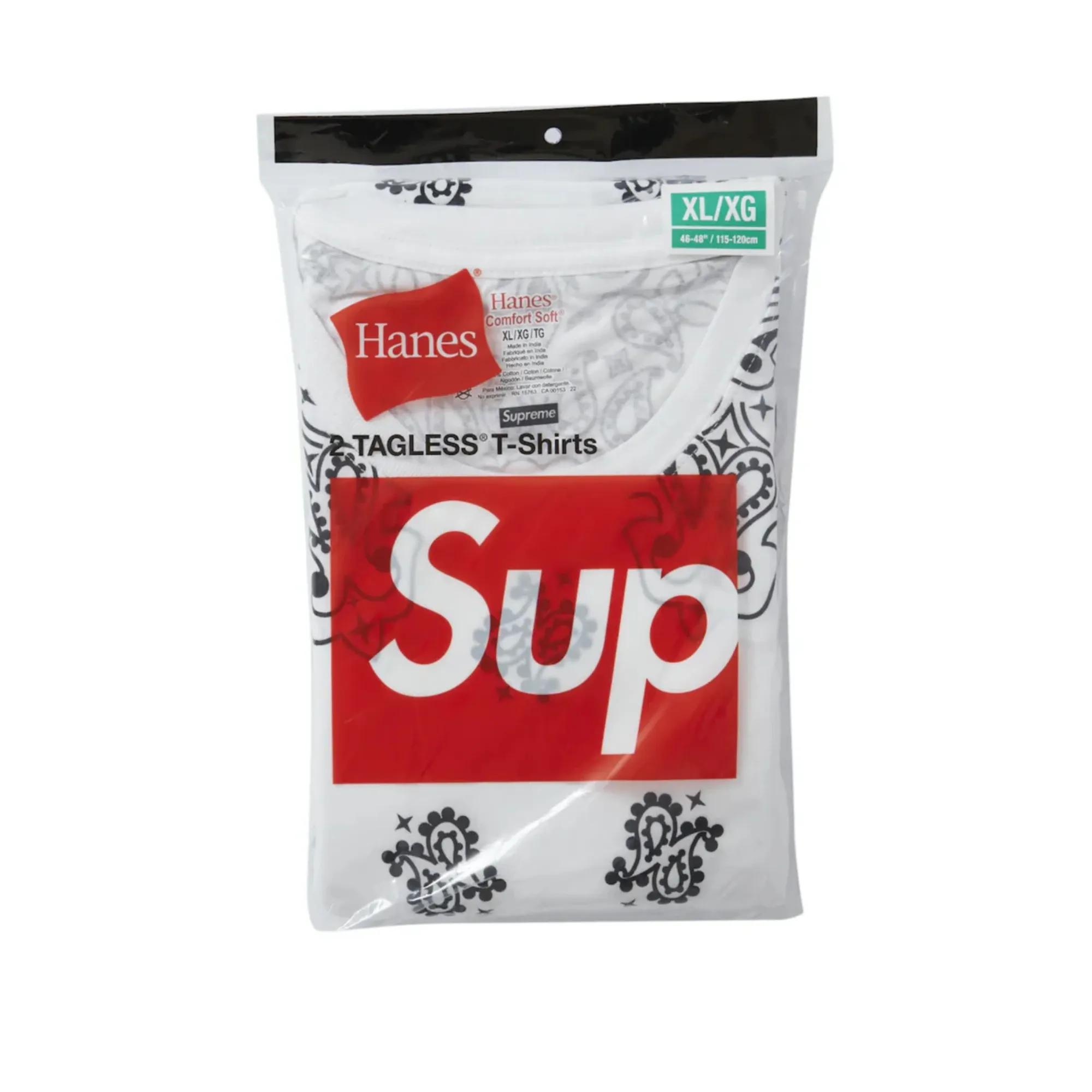 Supreme Hanes Bandana Tagless T-shirt (2 stk.) White