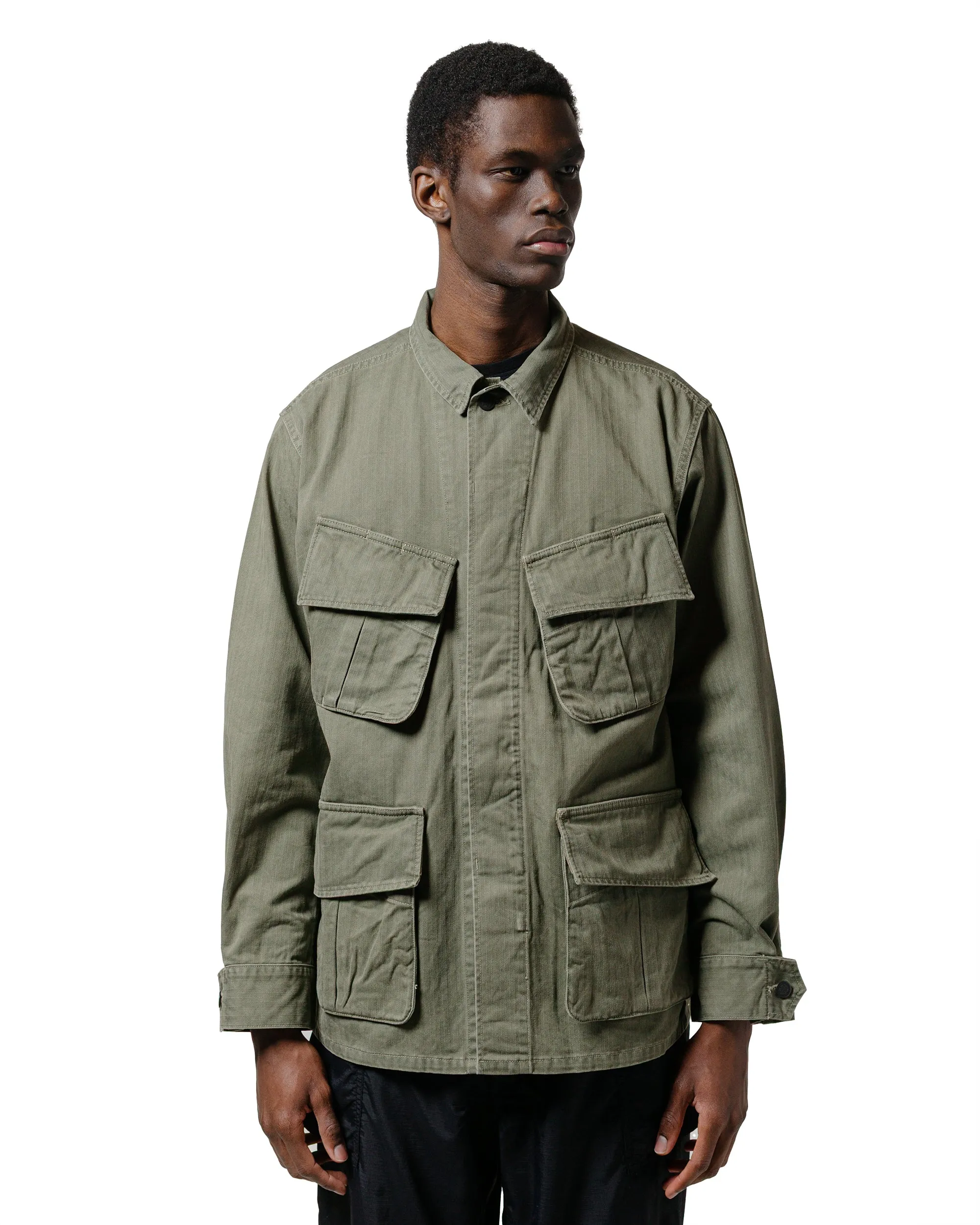 The Corona Utility CJ096 Corona Jungle Jacket SZ Military H.B.T Light OG w/ Bio-Wash