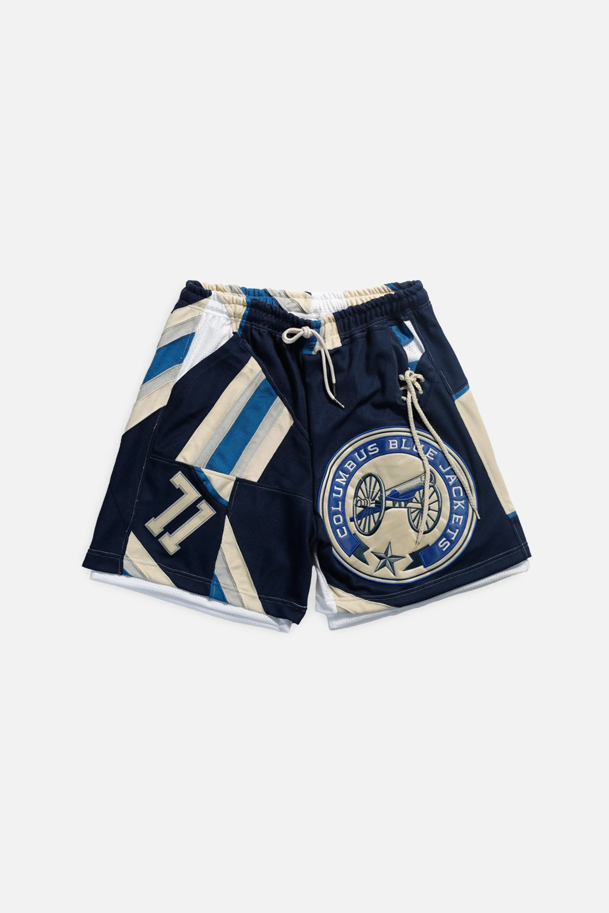 Unisex Rework Columbus Blue Jackets NHL Jersey Shorts - L