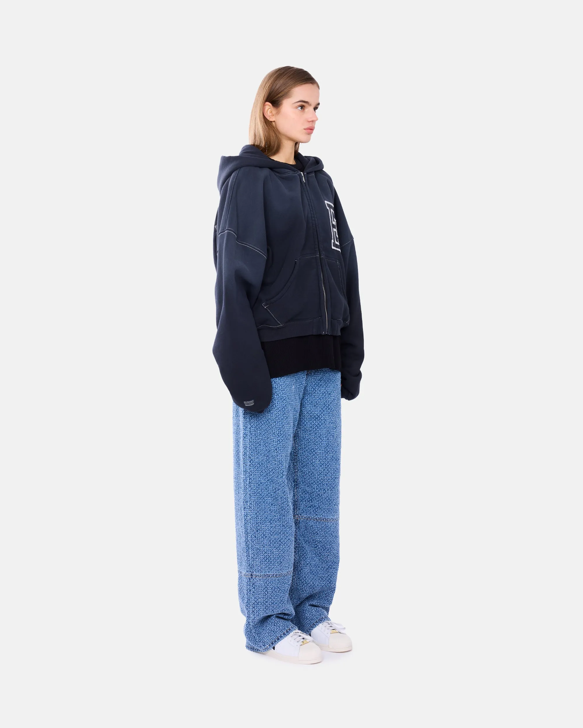 Varsity Oversized Zip-up Hoodie