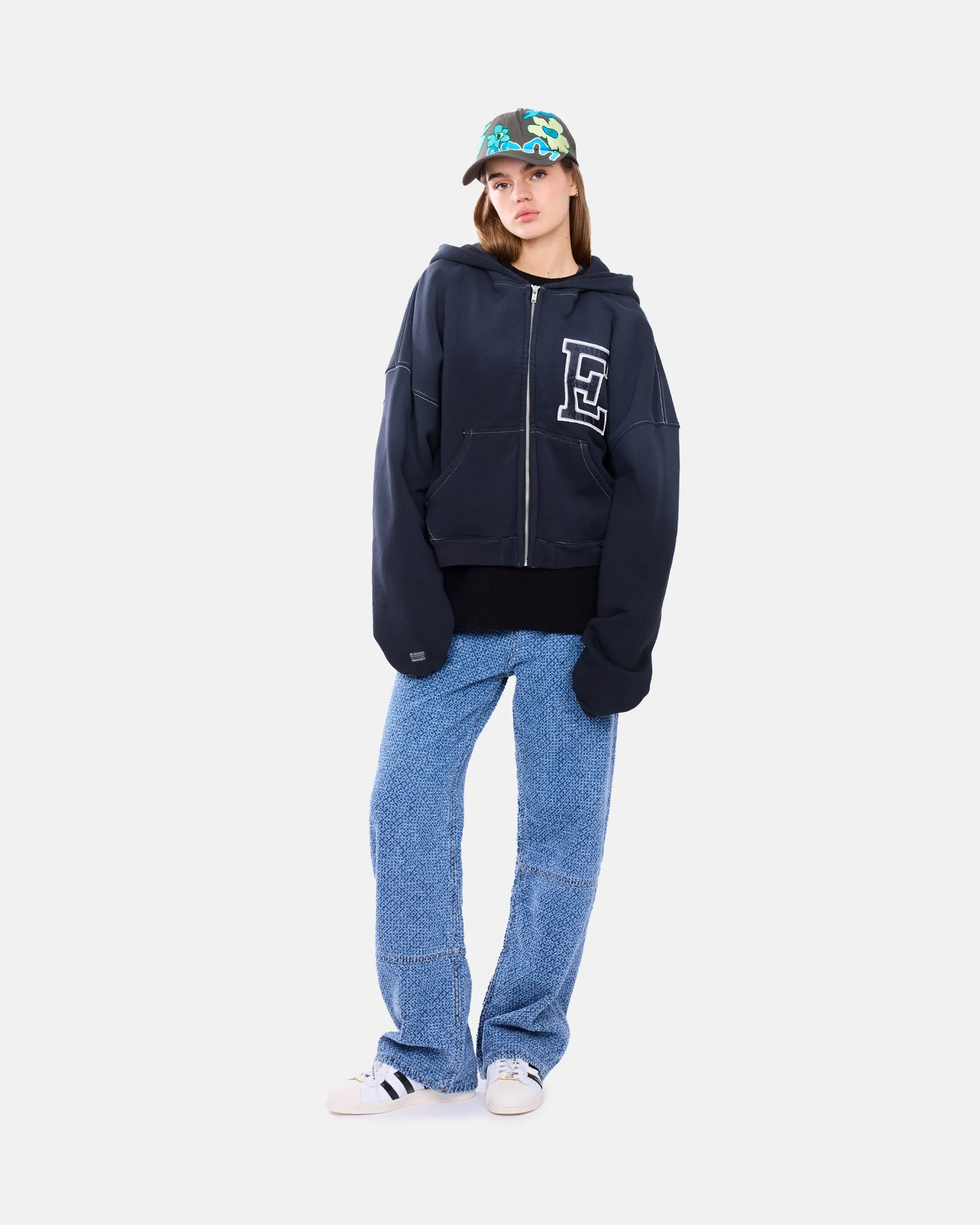 Varsity Oversized Zip-up Hoodie