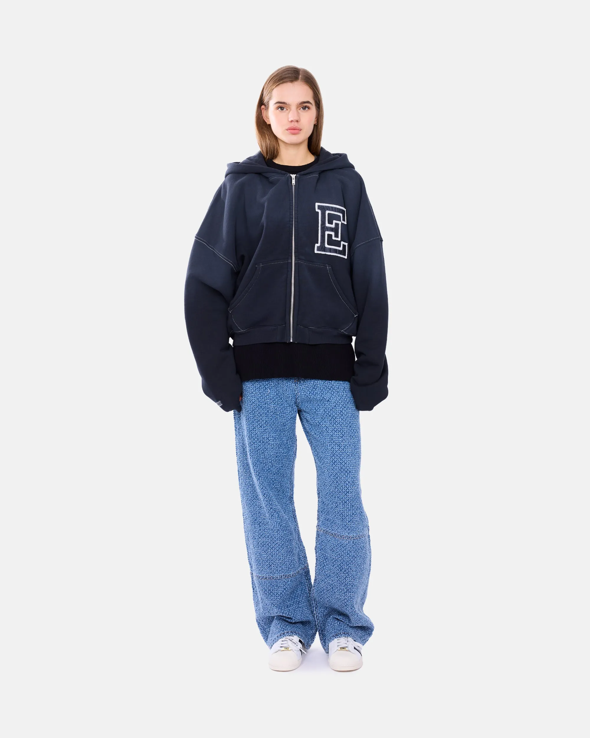 Varsity Oversized Zip-up Hoodie