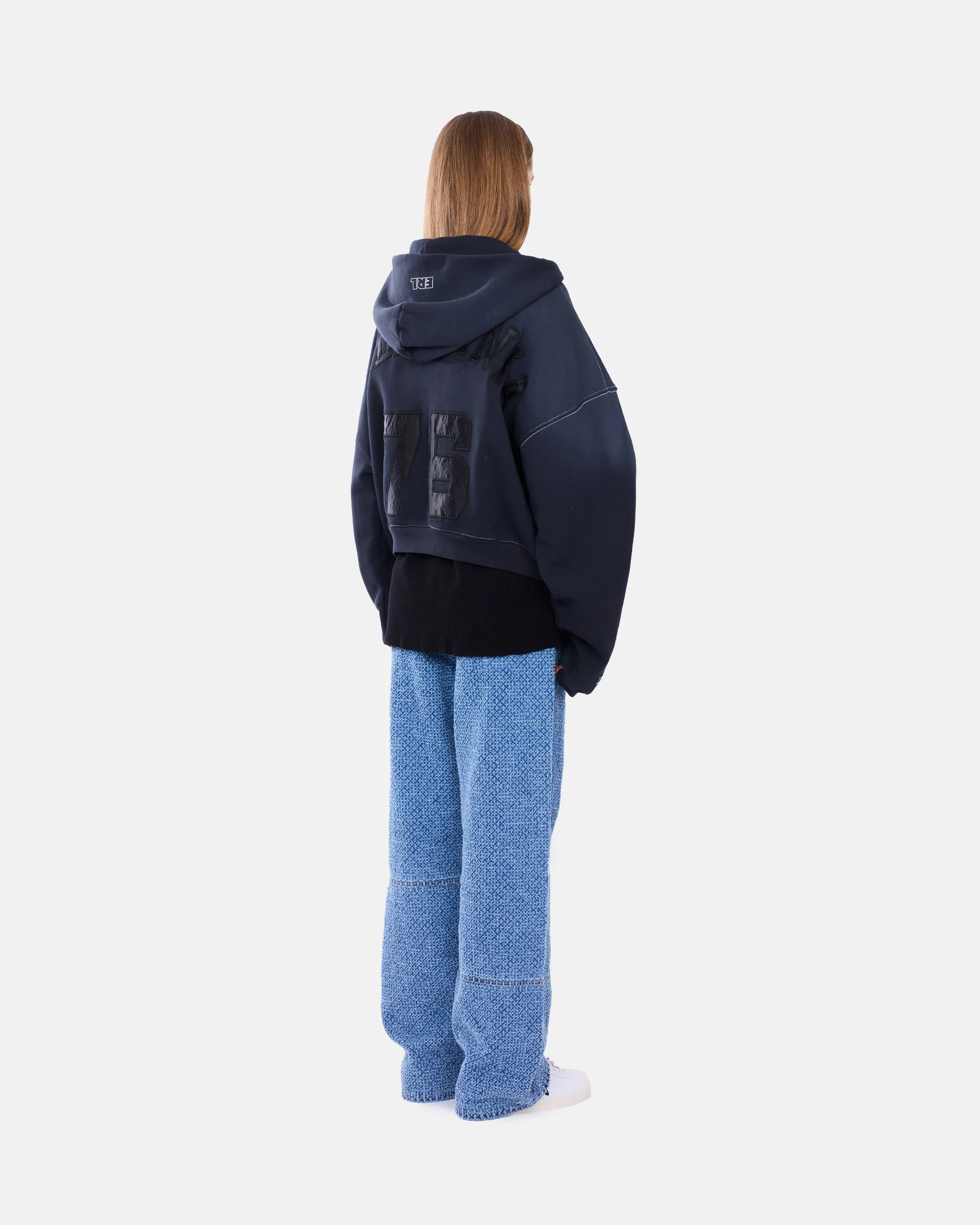 Varsity Oversized Zip-up Hoodie